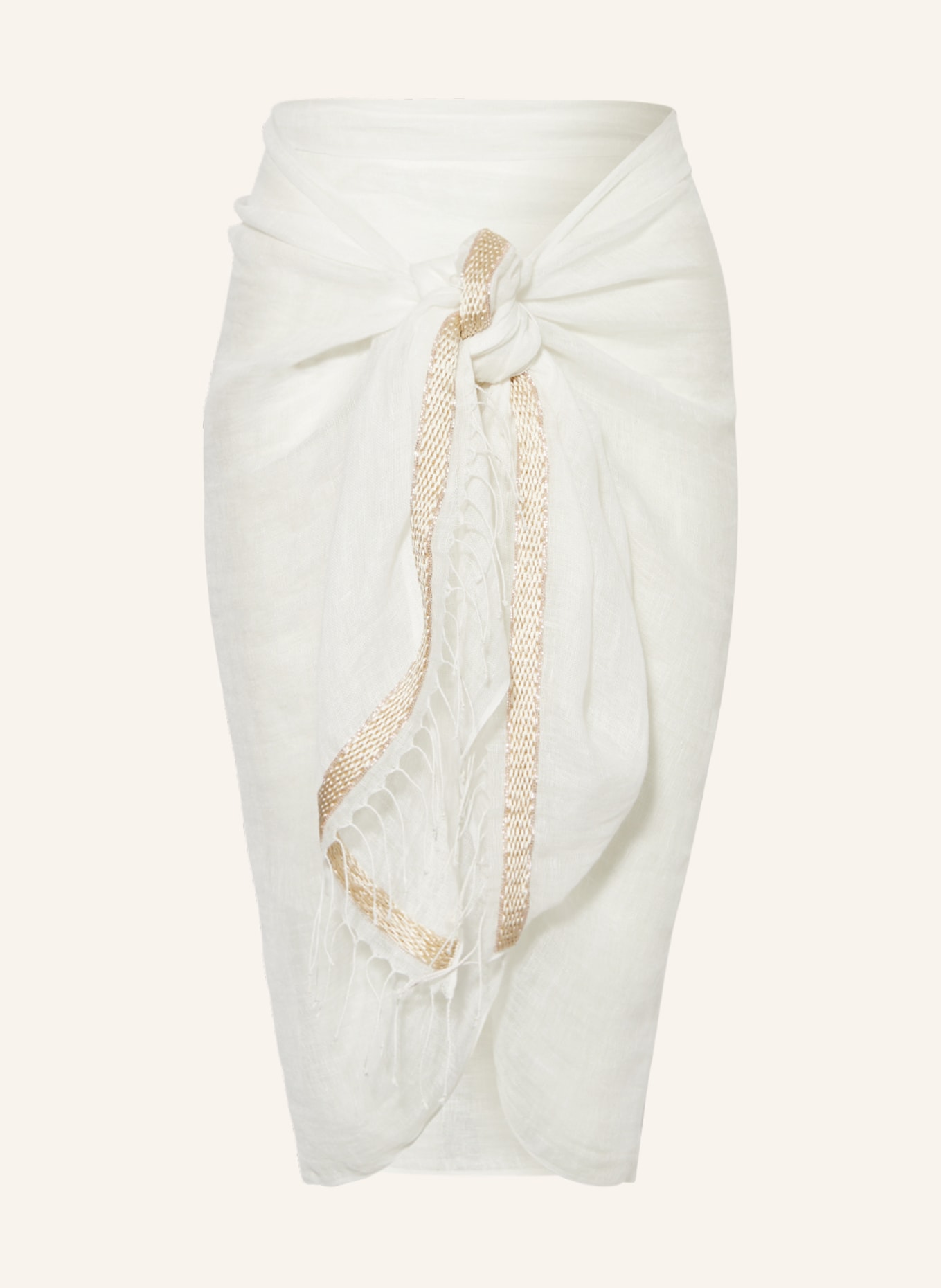 MARYAN MEHLHORN Sarong THW WHITE COLLECTION in linen, Color: WHITE (Image 1)