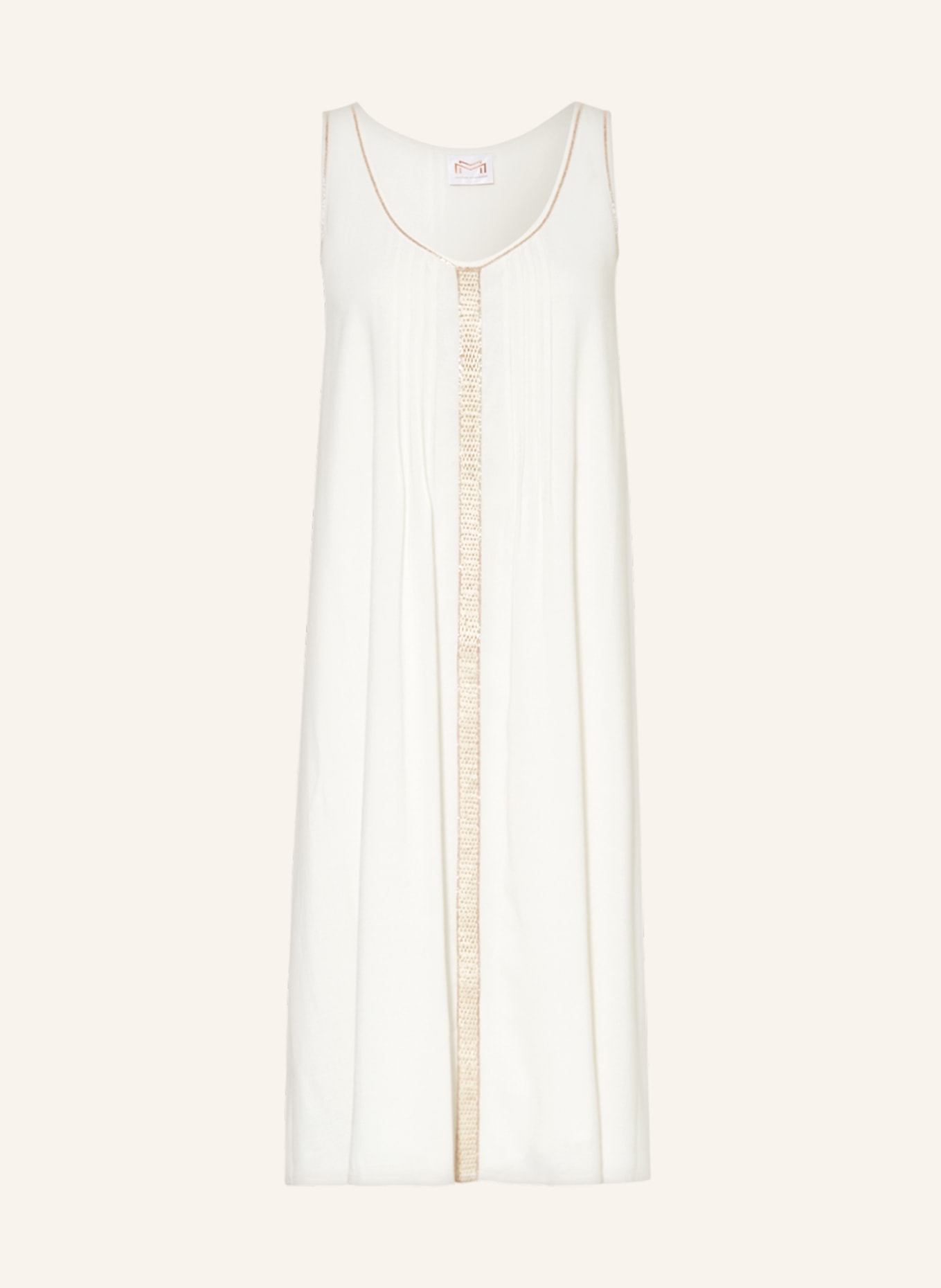 MARYAN MEHLHORN Sukienka plażowa THE WHITE COLLECTION z ozdobnymi perełkami, Kolor: BIAŁY/ BEŻOWY (Obrazek 1)