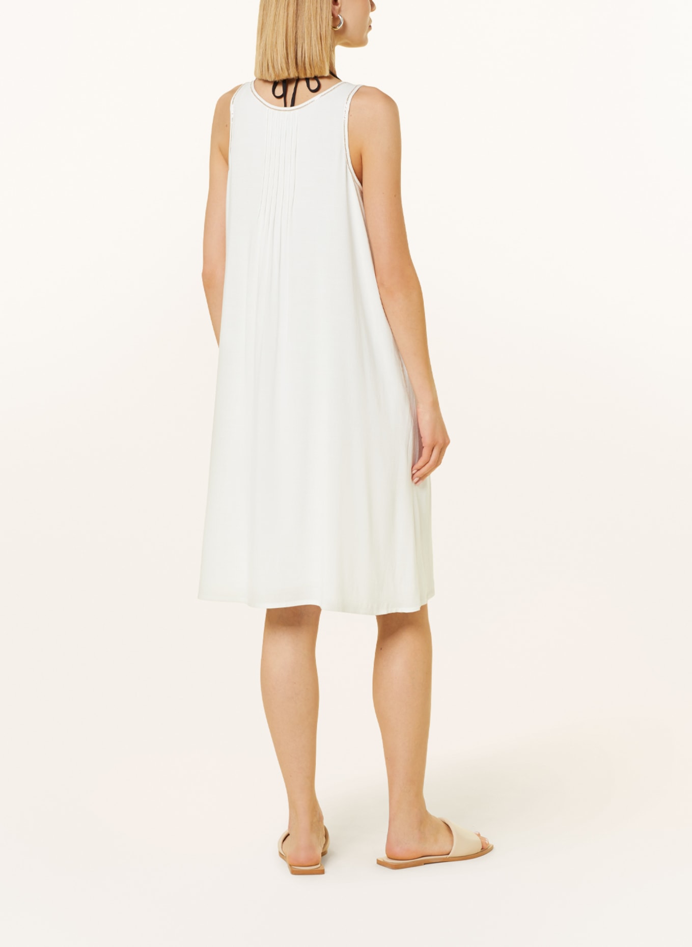 MARYAN MEHLHORN Sukienka plażowa THE WHITE COLLECTION z ozdobnymi perełkami, Kolor: BIAŁY/ BEŻOWY (Obrazek 3)