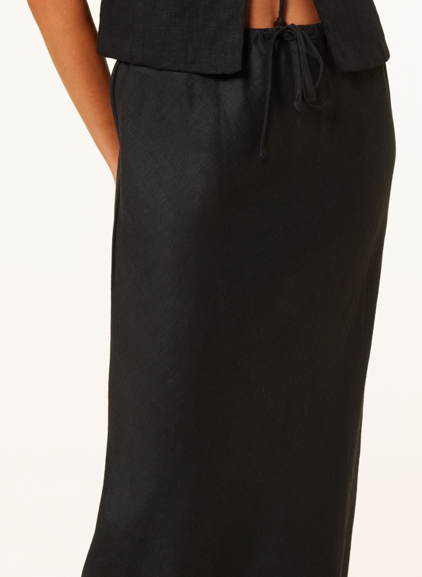 FAITHFULL THE BRAND Linen skirt, Color: BLACK (Image 4)