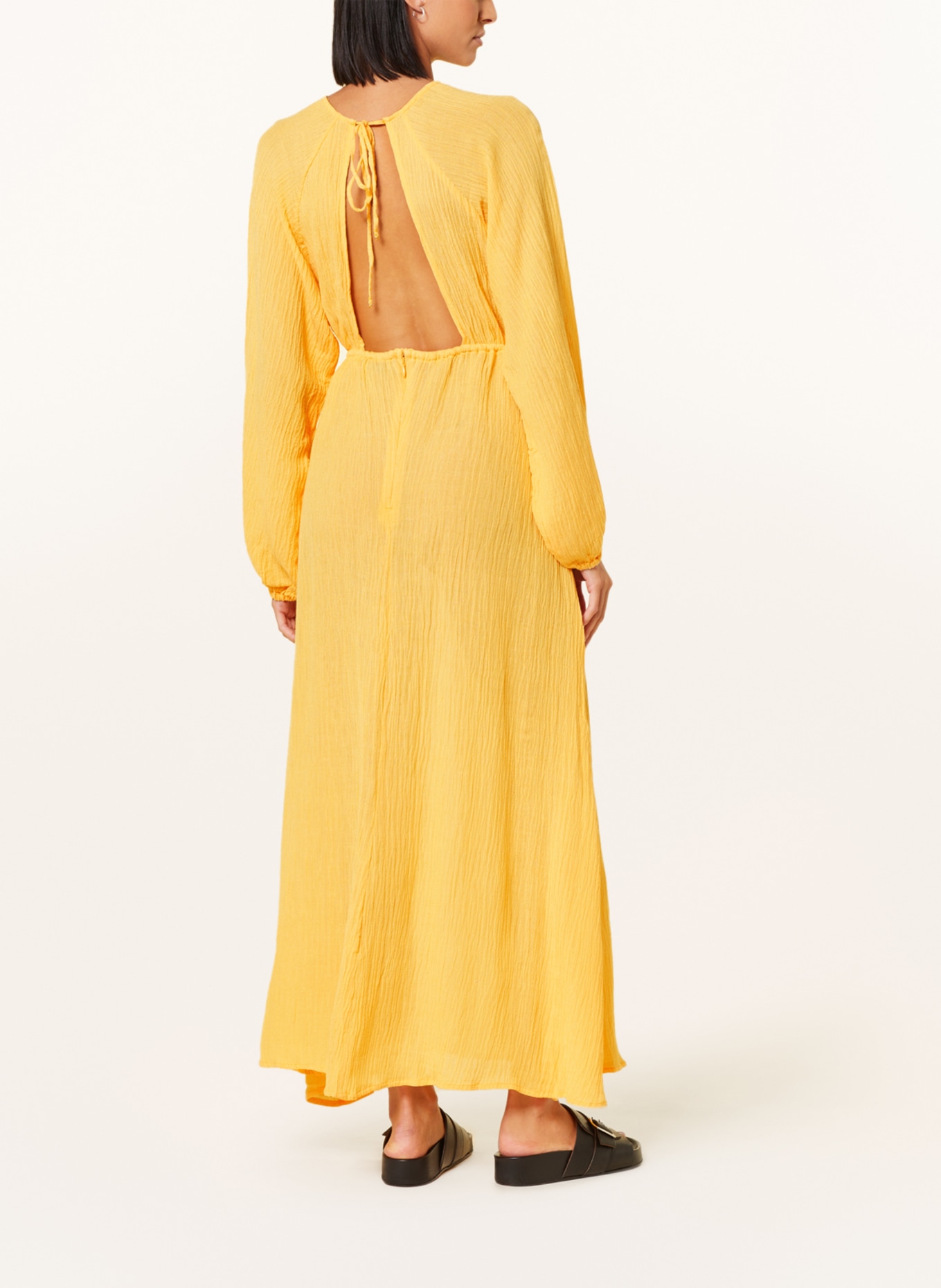 FAITHFULL THE BRAND Dress with linen, Color: DARK YELLOW (Image 3)