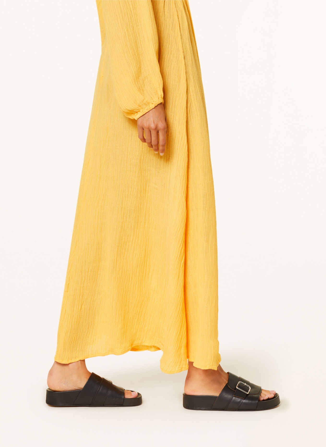 FAITHFULL THE BRAND Dress with linen, Color: DARK YELLOW (Image 4)