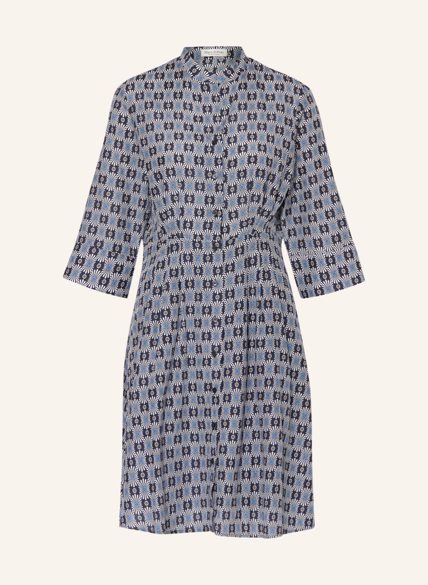 Marc O'Polo Shirt dress with 3/4 sleeves, Color: BLUE/ WHITE/ LIGHT BLUE (Image 1)