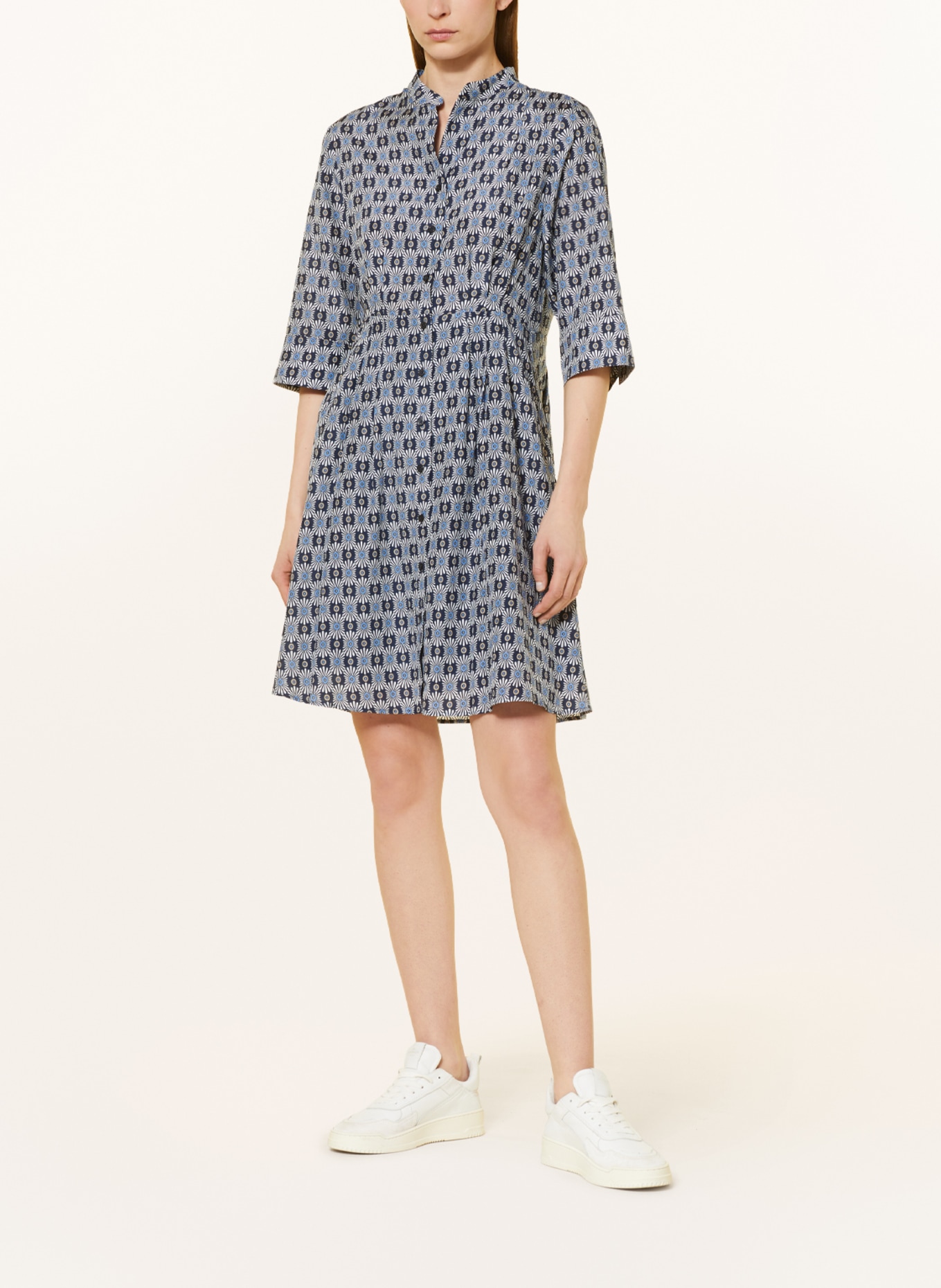 Marc O'Polo Shirt dress with 3/4 sleeves, Color: BLUE/ WHITE/ LIGHT BLUE (Image 2)