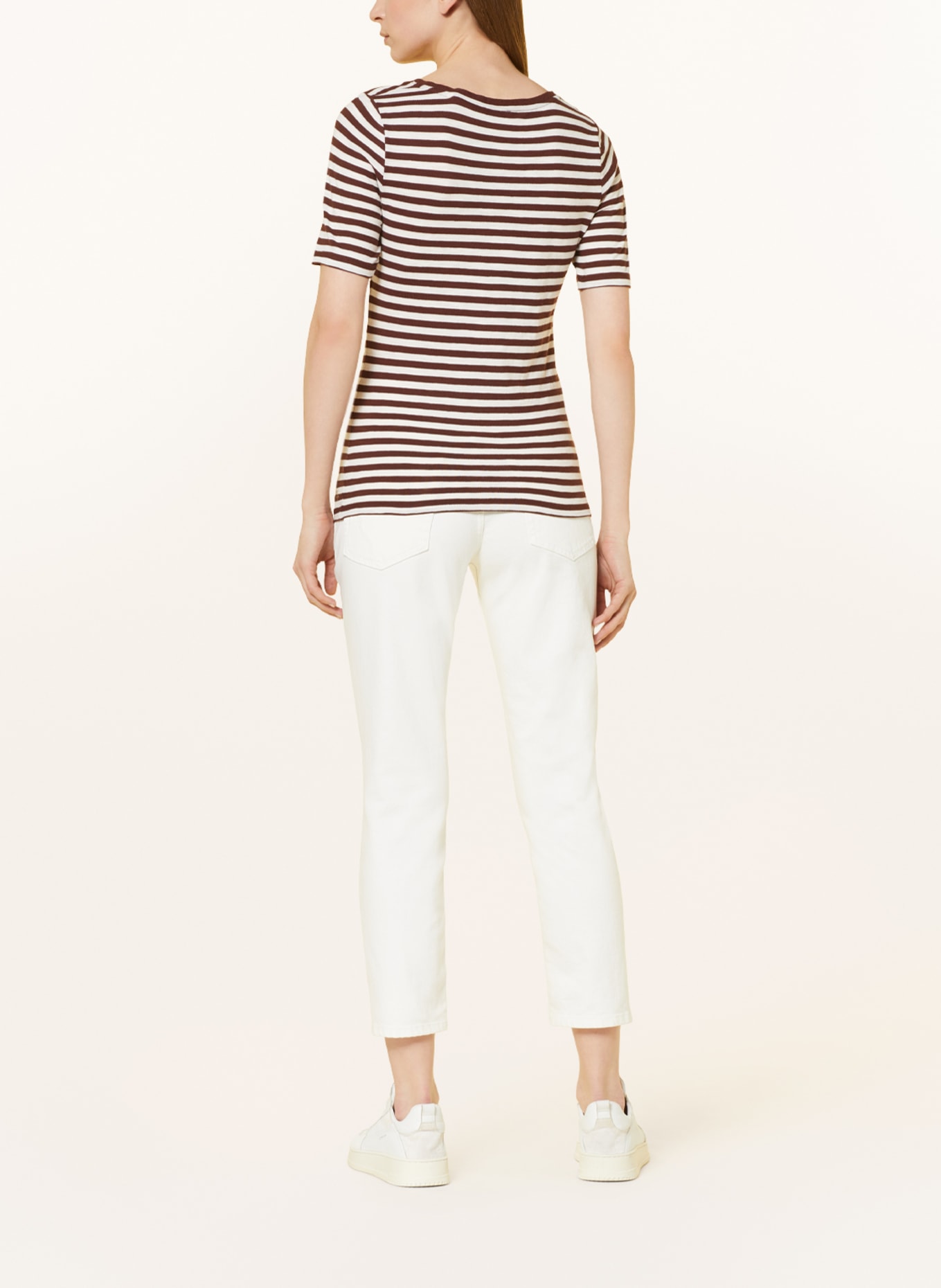 Marc O'Polo T-shirt, Color: WHITE/ BROWN (Image 3)