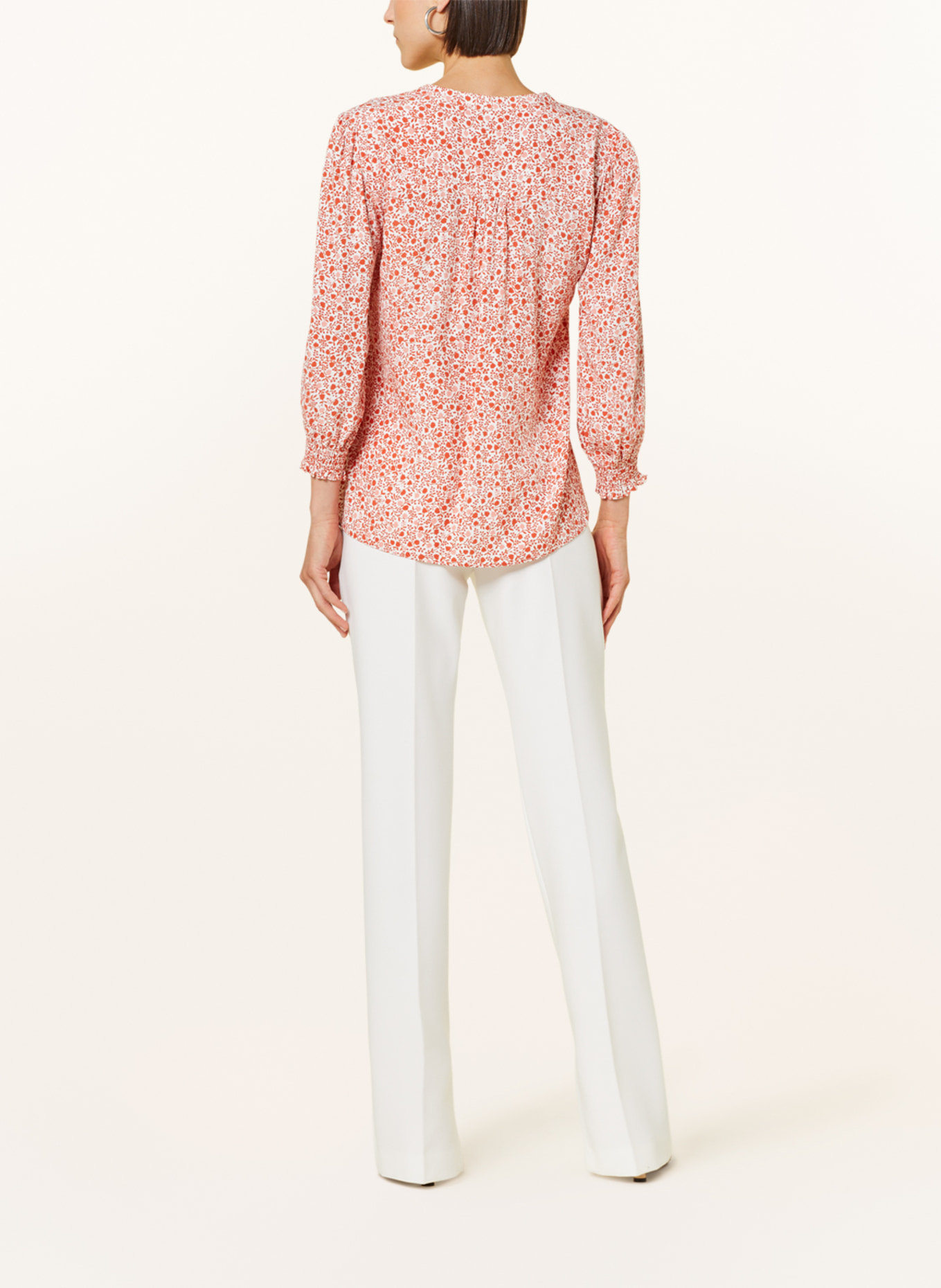 HOBBS Shirt blouse CECILIA with 3/4 sleeves in light red/ cream