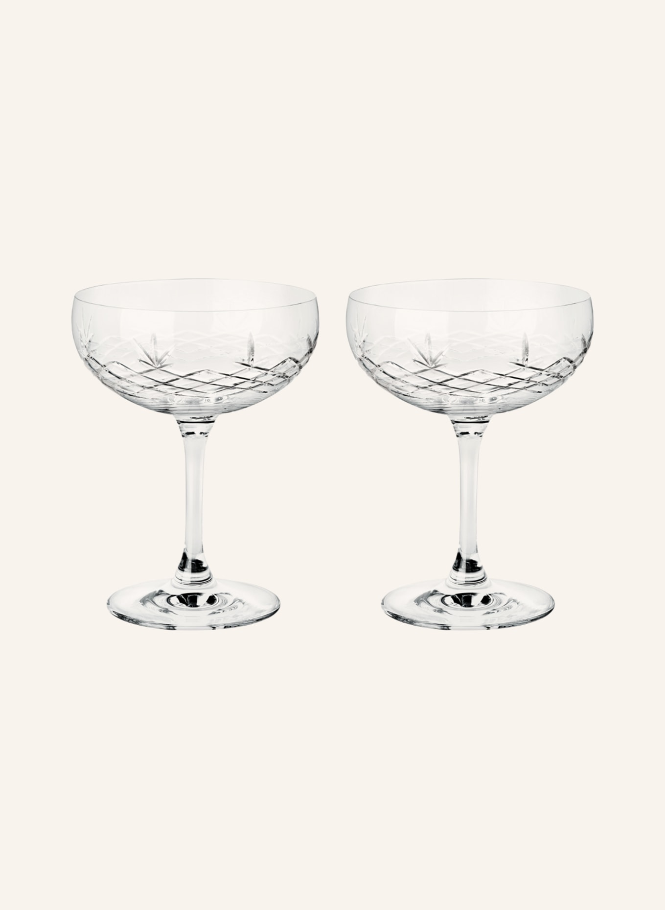 FREDERIK BAGGER Set of 2 champagne glasses CRISPY GATSBY, Color: WHITE (Image 1)