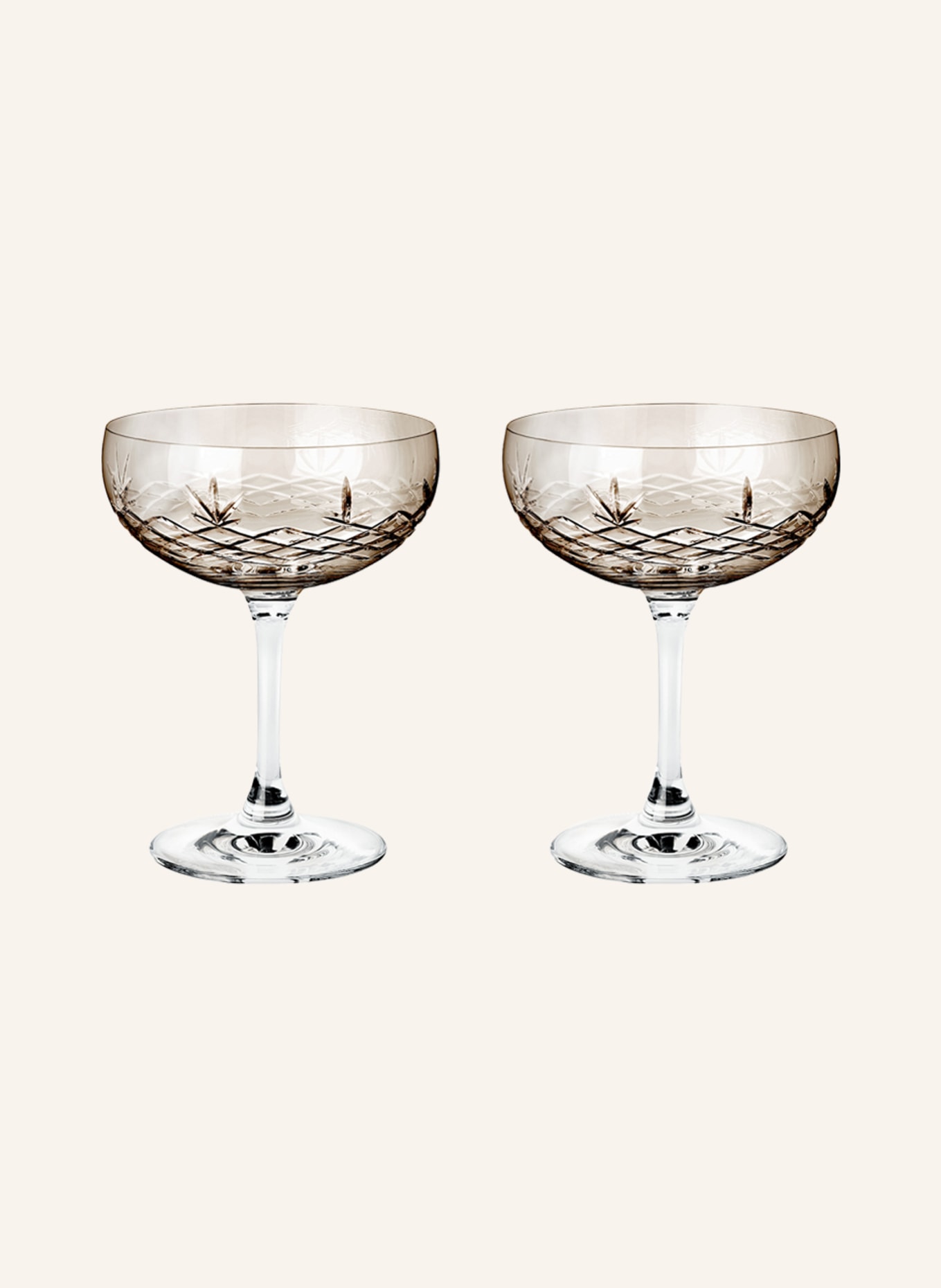FREDERIK BAGGER Set of 2 champagne glasses CRISPY GATSBY, Color: BROWN (Image 1)