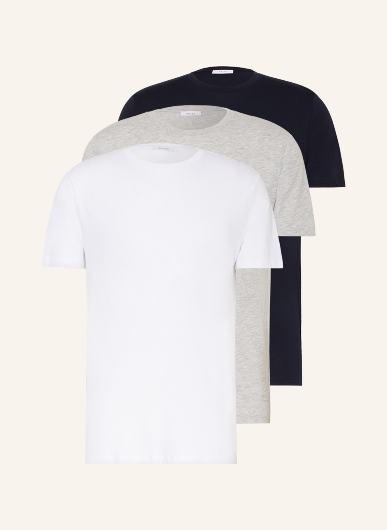 REISS 3er-Pack T-Shirts BLESS, Farbe: DUNKELBLAU/ GRAU/ WEISS (Bild 1)