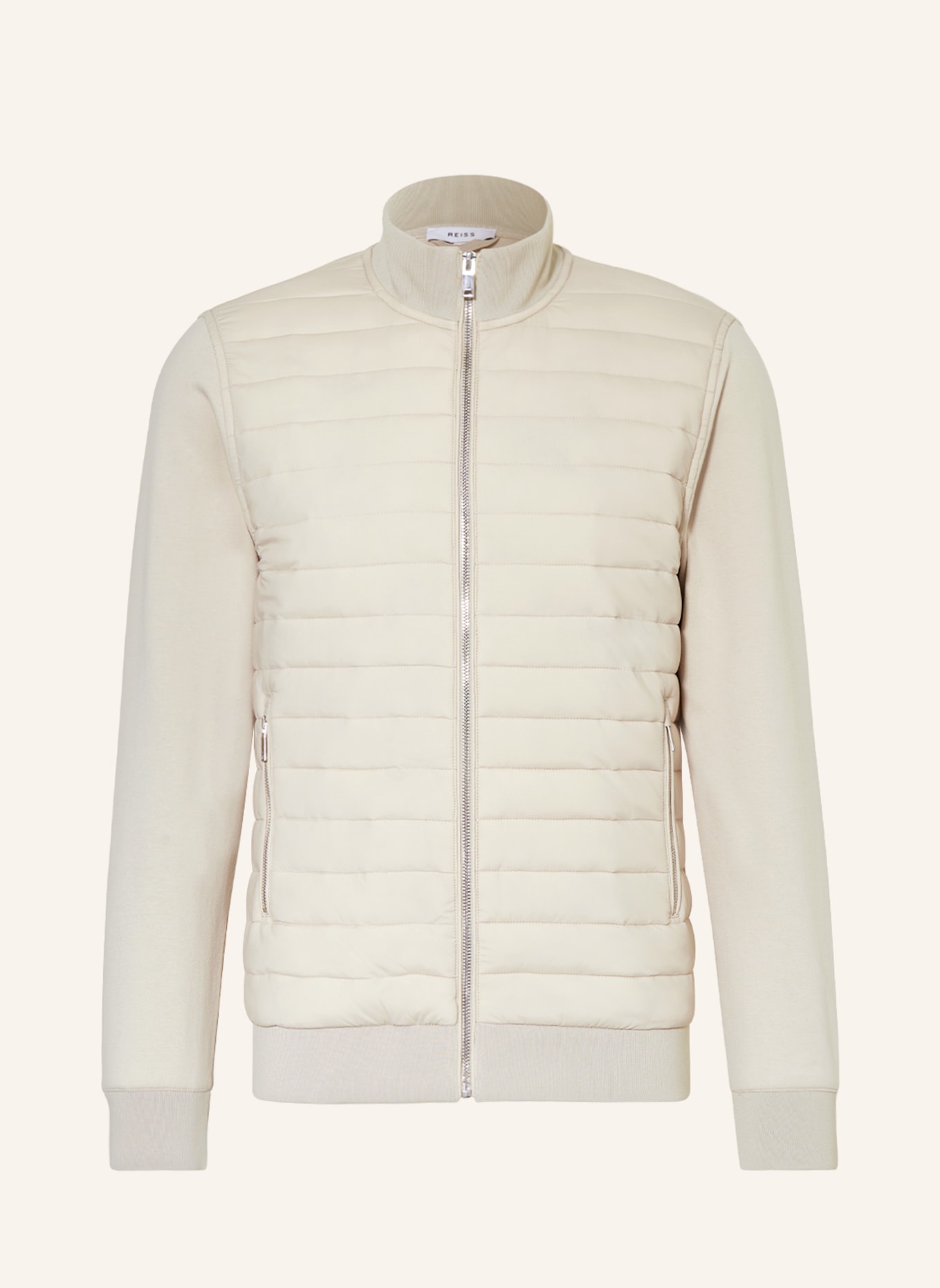 REISS Quilted jacket FLINTOFF in mixed materials, Color: CREAM (Image 1)