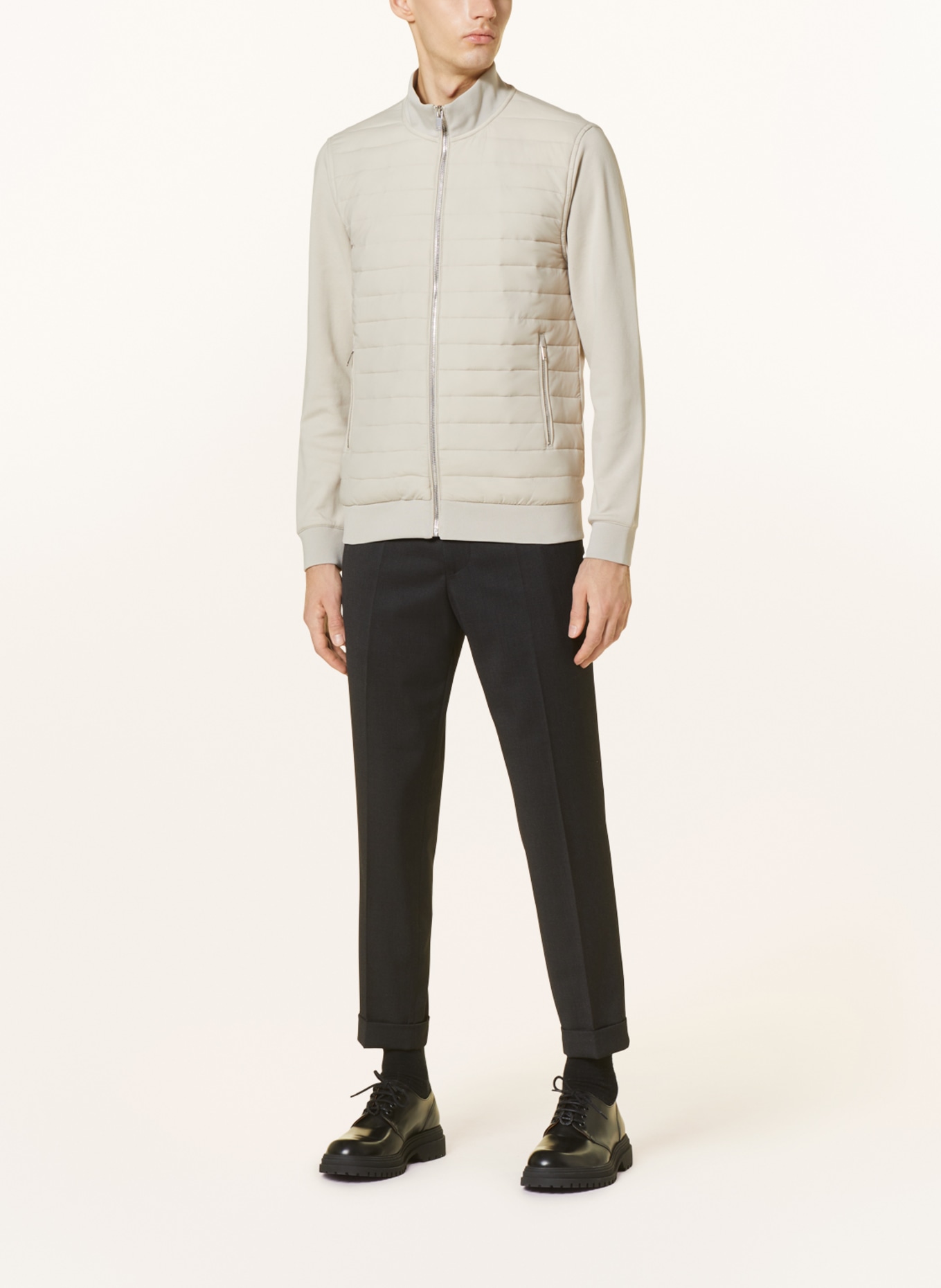 REISS Quilted jacket FLINTOFF in mixed materials, Color: CREAM (Image 2)