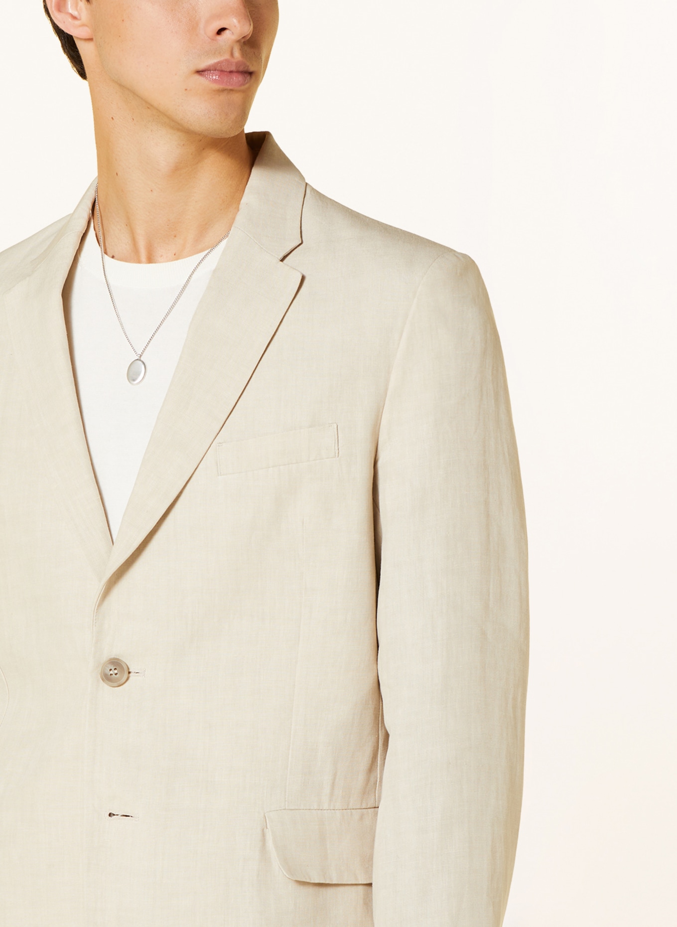 COS Linen blazer slim fit, Color: BEIGE (Image 5)