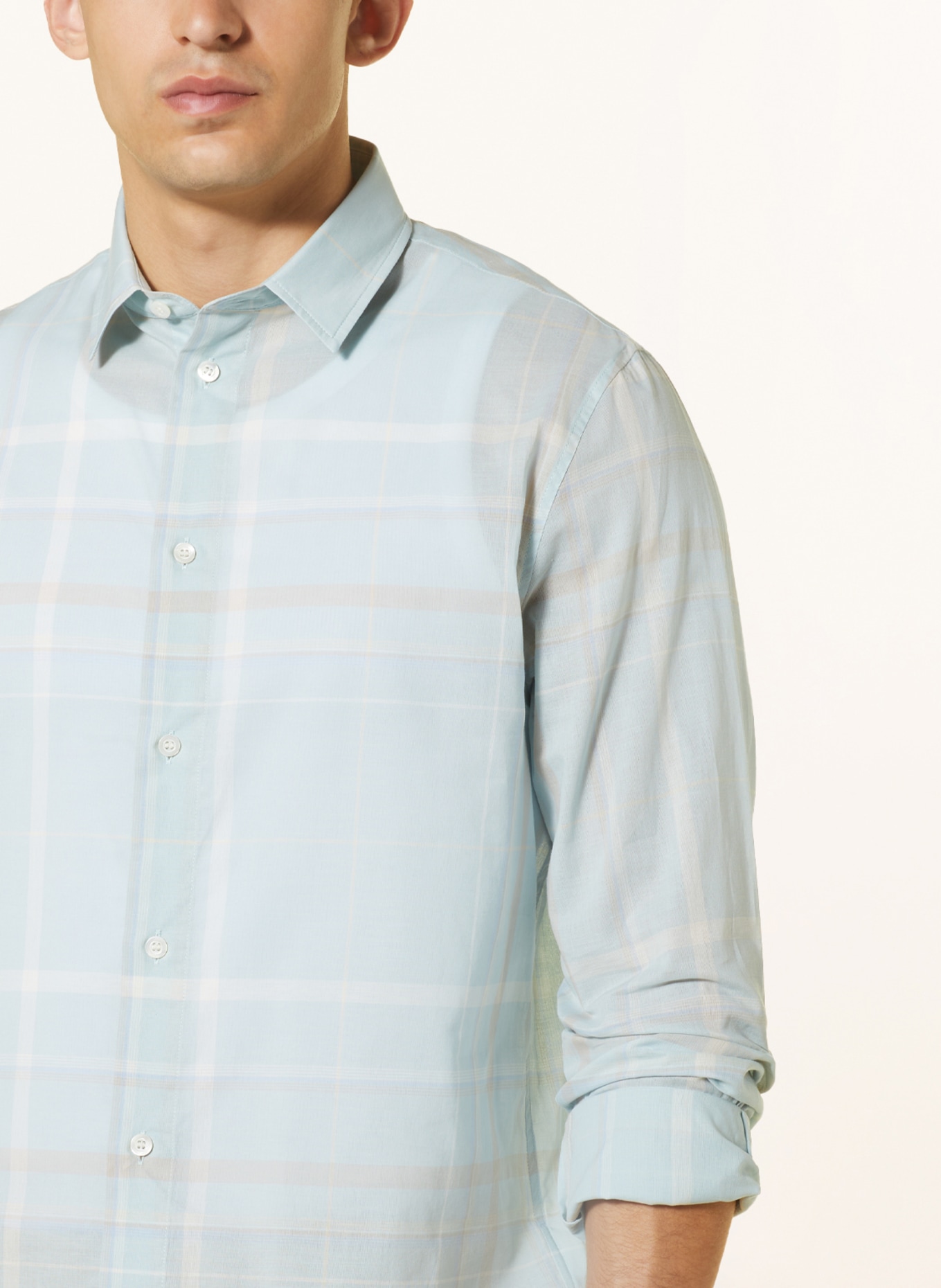 COS Shirt JAMES relaxed fit, Color: LIGHT BLUE/ WHITE/ LIGHT BROWN (Image 4)