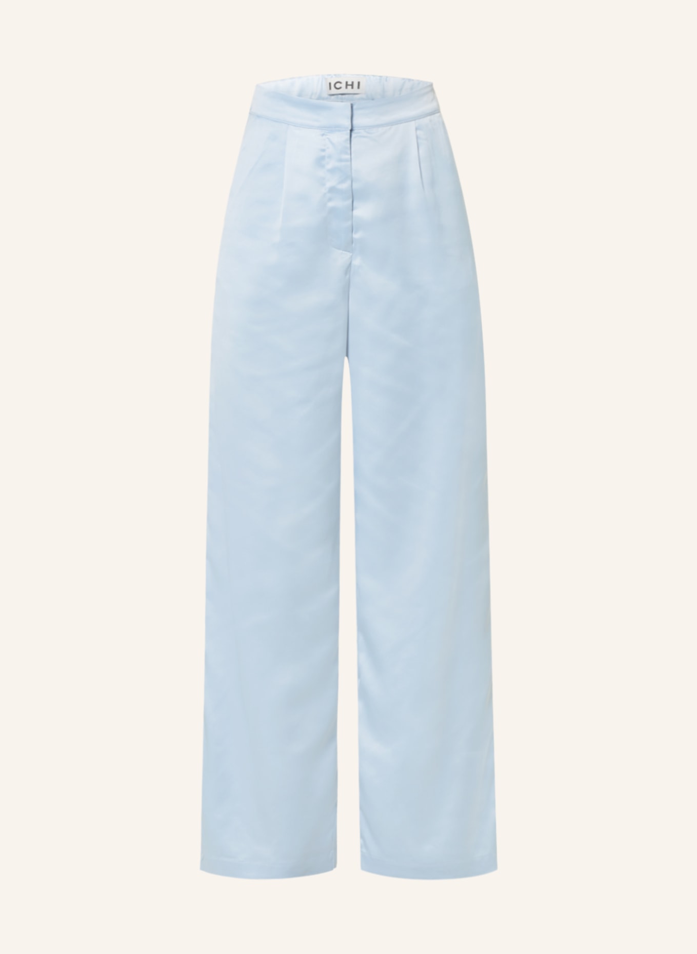 ICHI Satin trousers IXLINN, Color: LIGHT BLUE (Image 1)