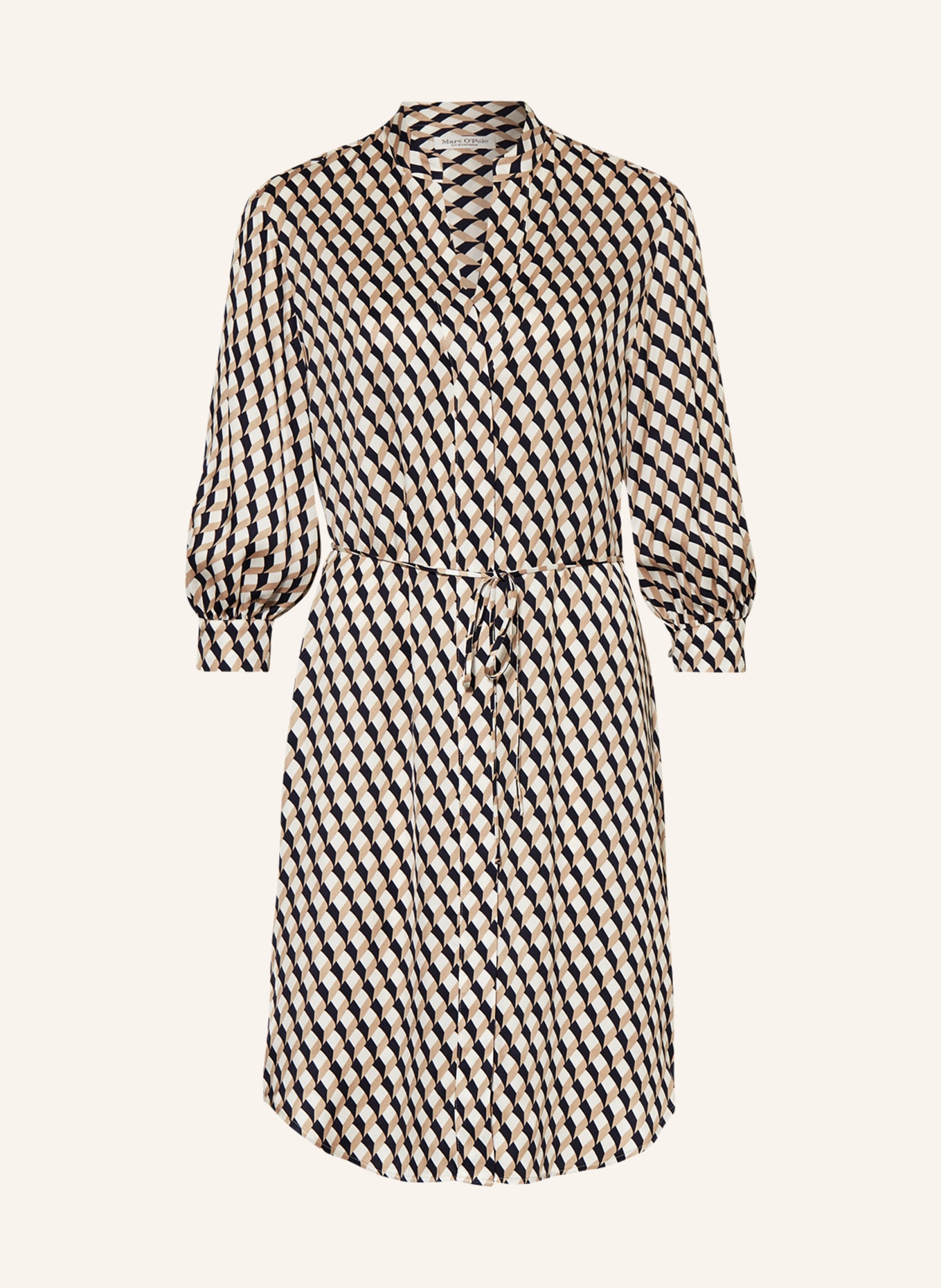 Marc O'Polo Shirt dress with 3/4 sleeves, Color: DARK BLUE/ WHITE/ BEIGE (Image 1)