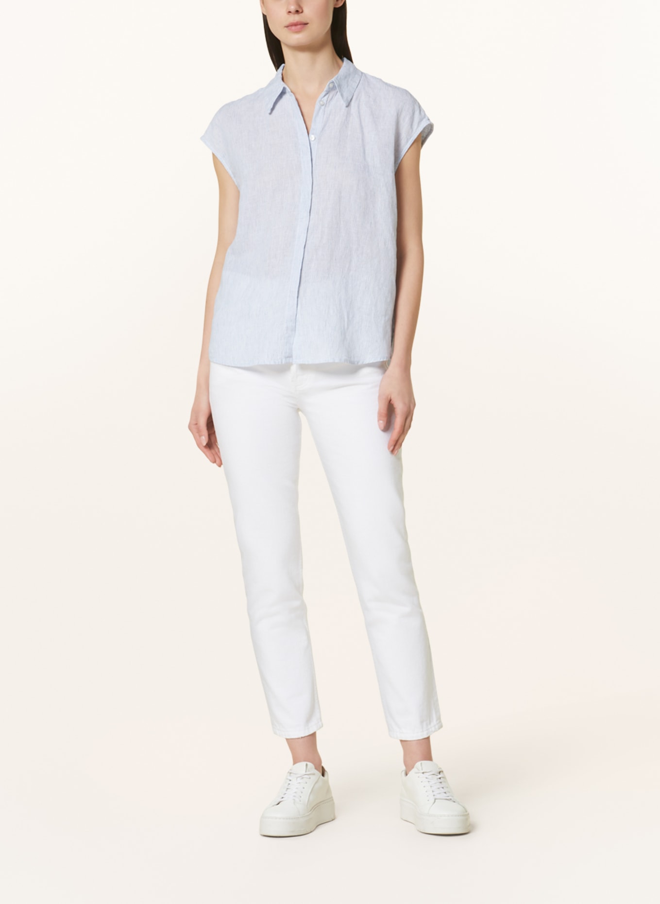 OPUS Shirt blouse FAARA, Color: WHITE/ BLUE (Image 2)