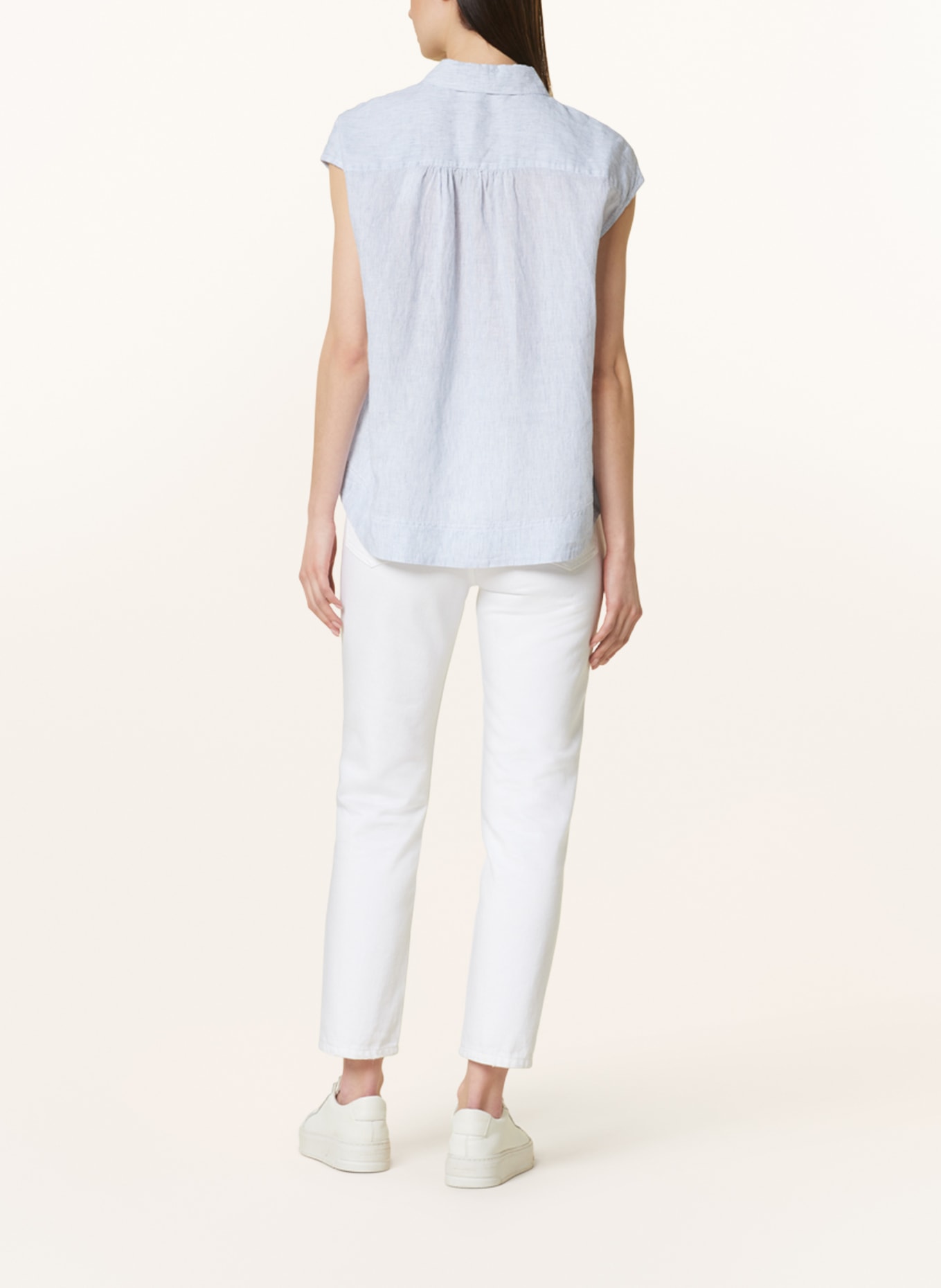 OPUS Shirt blouse FAARA, Color: WHITE/ BLUE (Image 3)