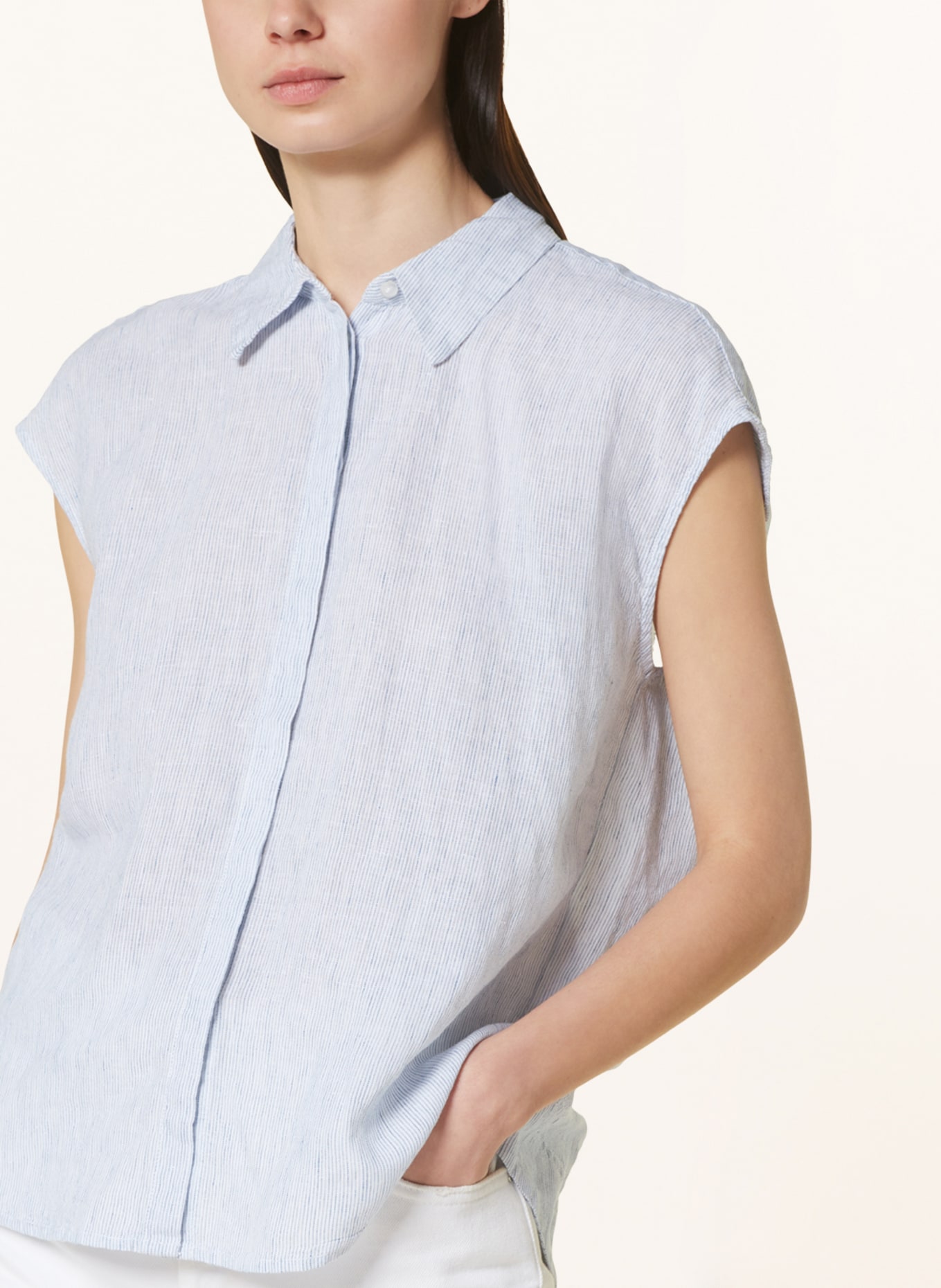 OPUS Shirt blouse FAARA, Color: WHITE/ BLUE (Image 4)