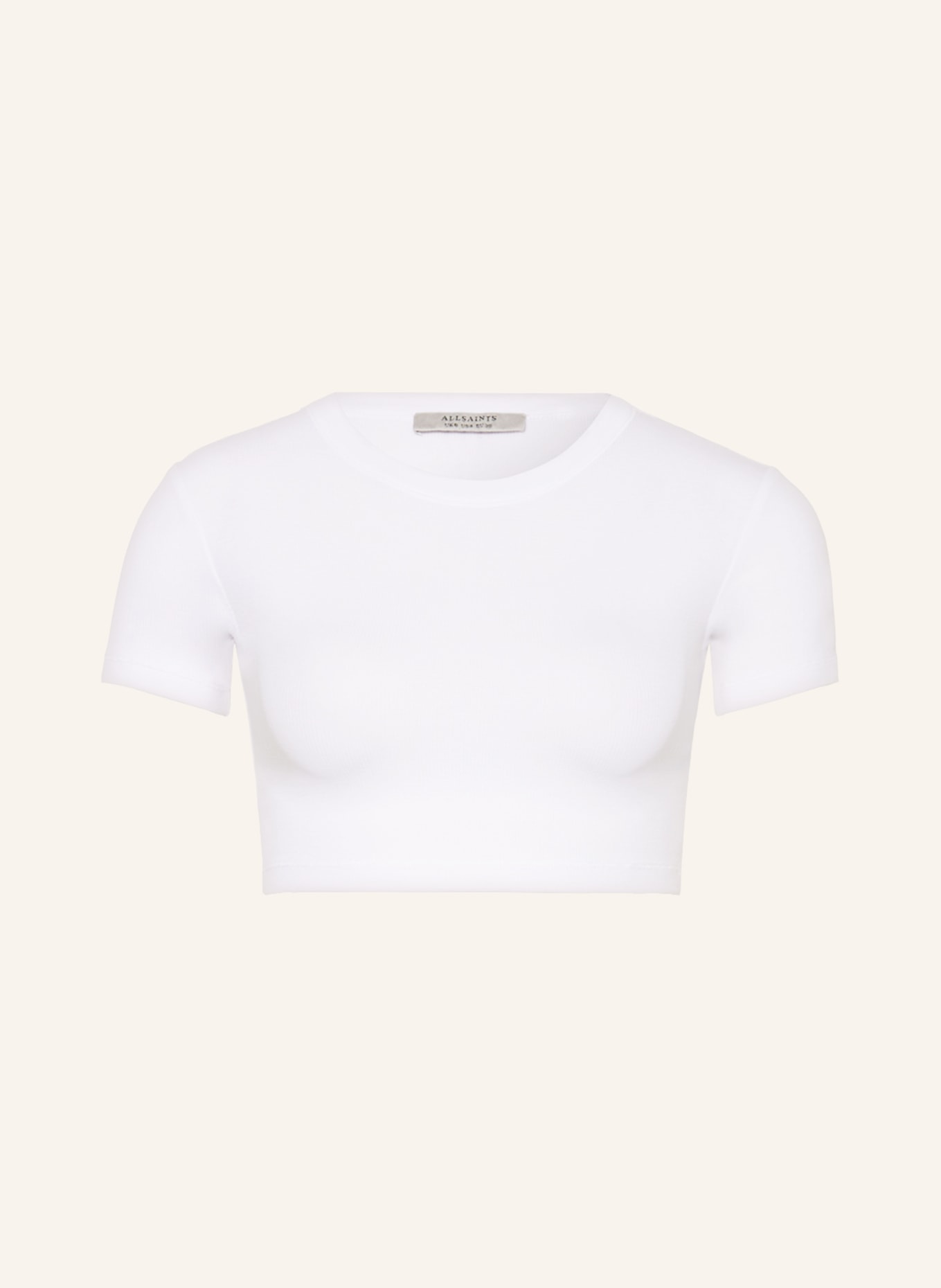 ALLSAINTS Krótka dzianinowa koszulka TINA, Kolor: KREMOWY (Obrazek 1)