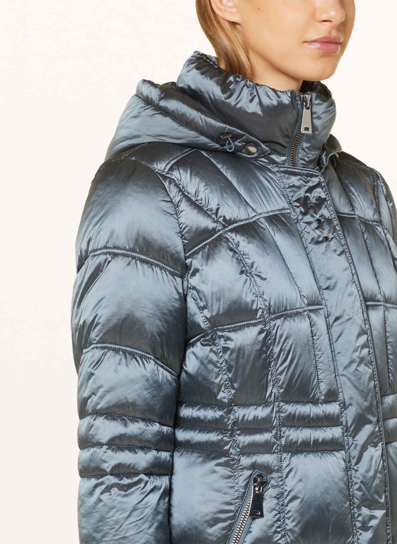 GIL BRET Quilted jacket with detachable hood and DUPONT™ SORONA® insulation, Color: DARK GRAY (Image 5)