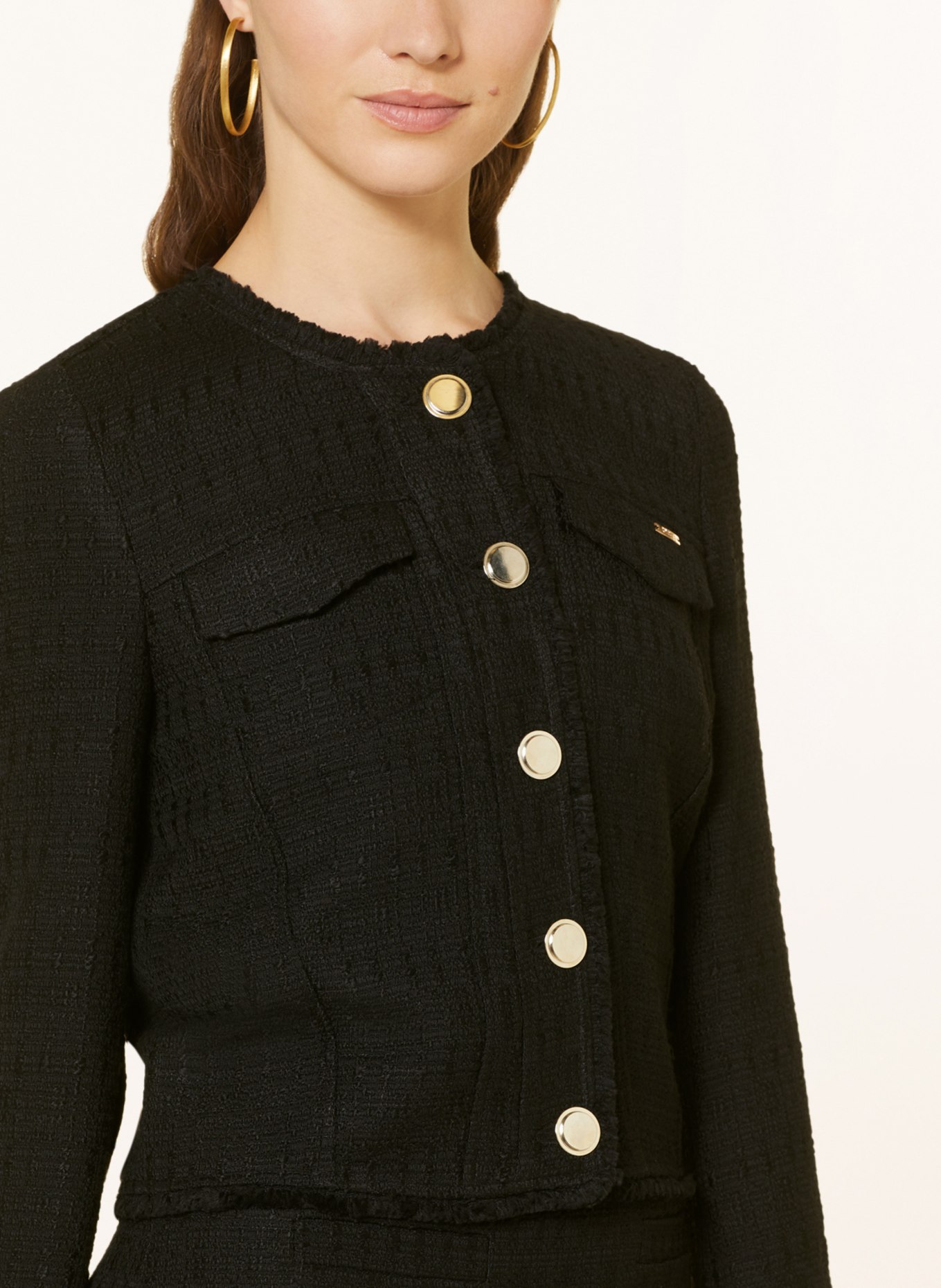 CINQUE Tweed jacket CIBABE, Color: BLACK (Image 4)