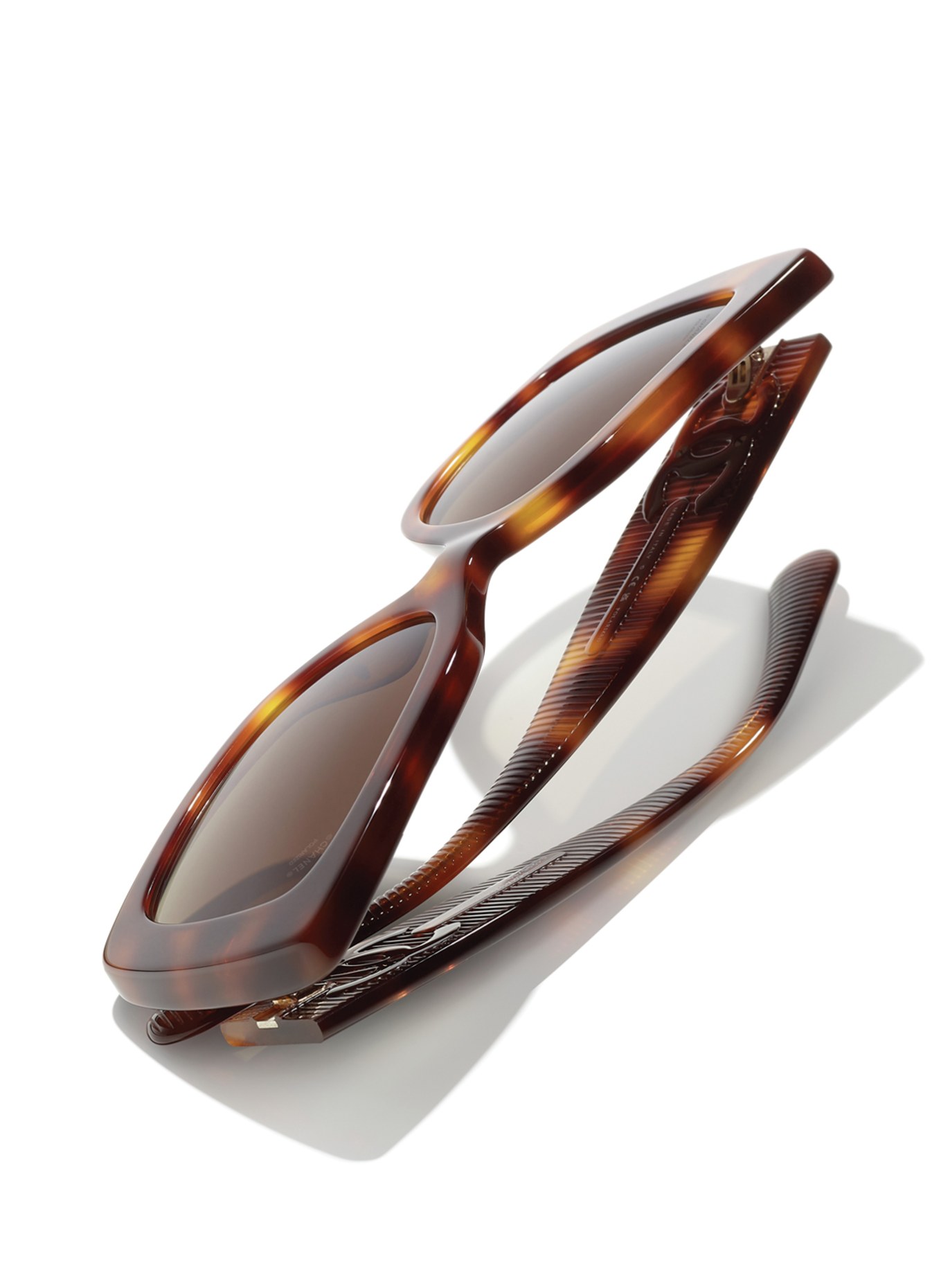 CHANEL Quadratische Sonnenbrille: 1295S9 - HAVANA/ BRAUN VERLAUF