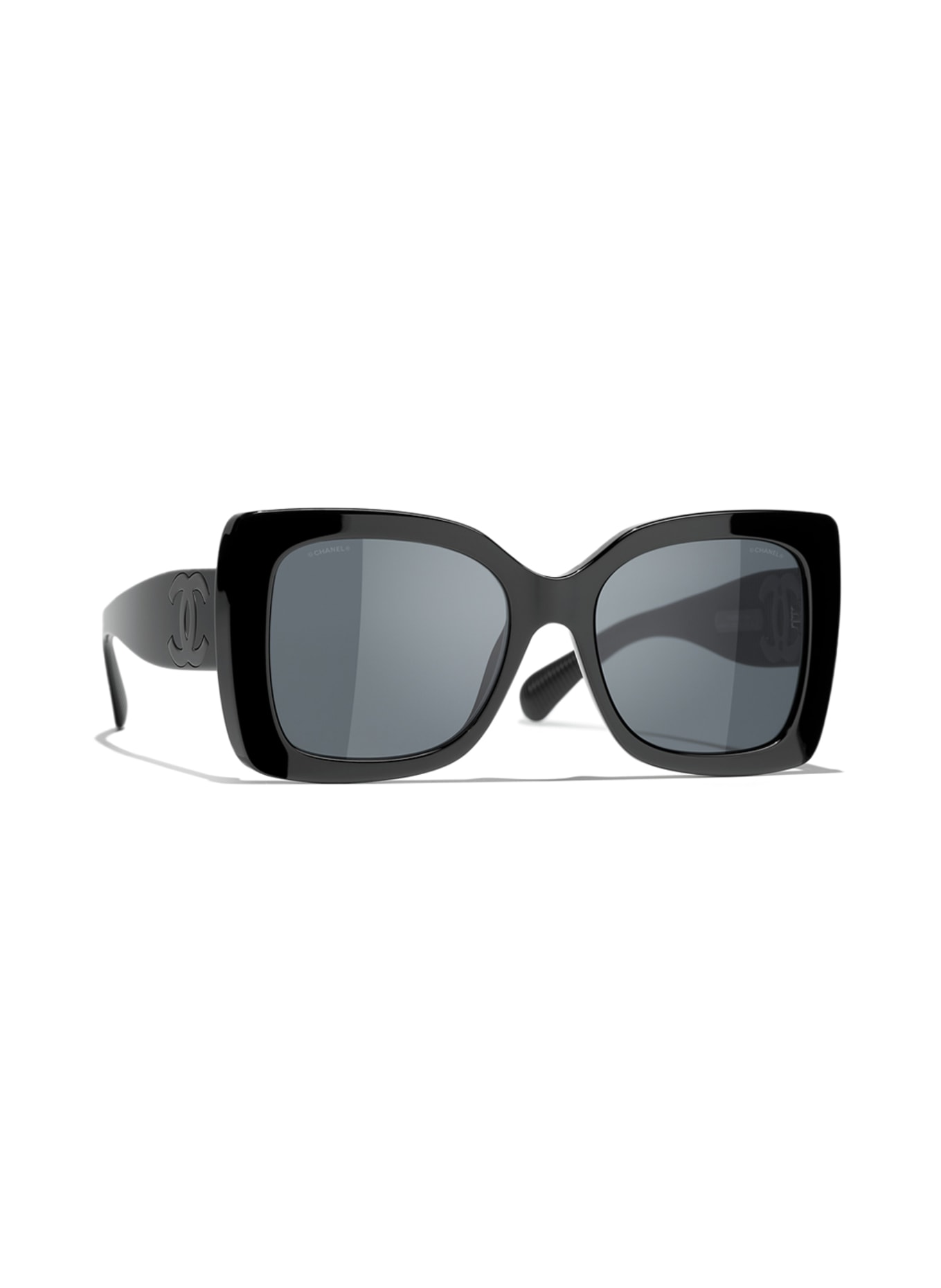 CHANEL Kwadratowe okulary przeciwsłoneczne, Kolor: C888S4 – CZARNY/ SZARY (Obrazek 1)