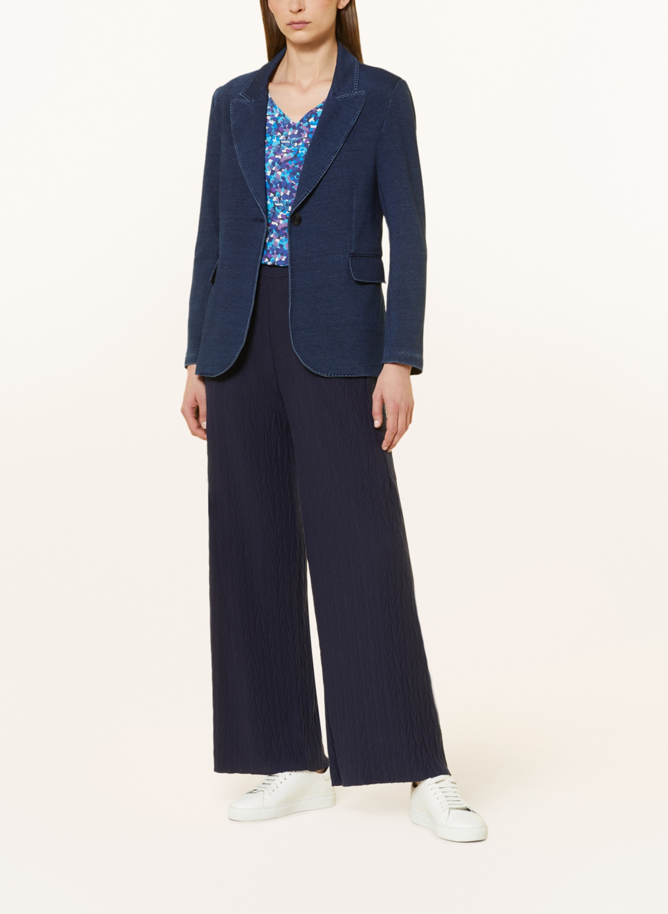 Ladies navy cheap jersey blazer