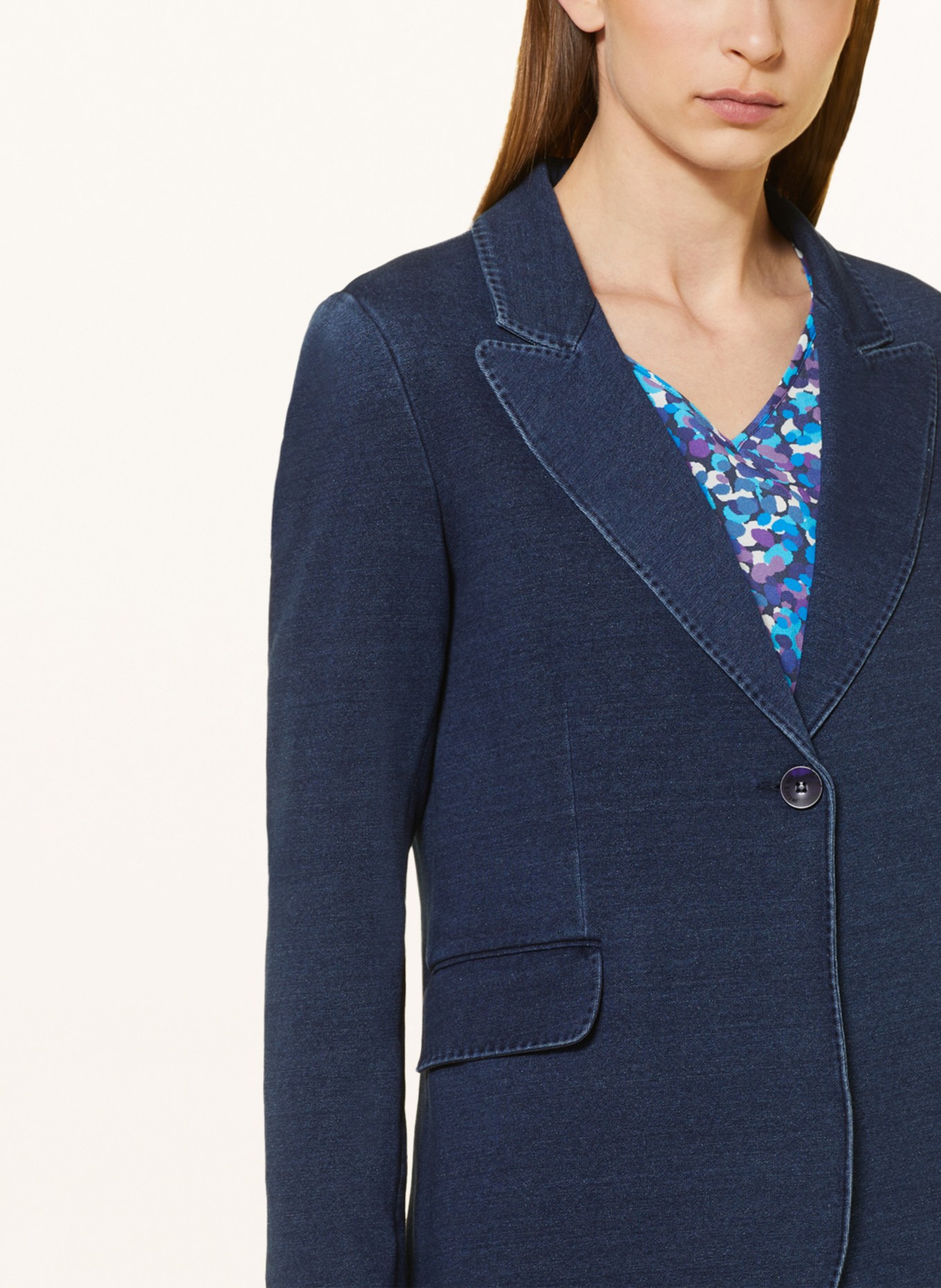 Ladies navy jersey new arrivals blazer