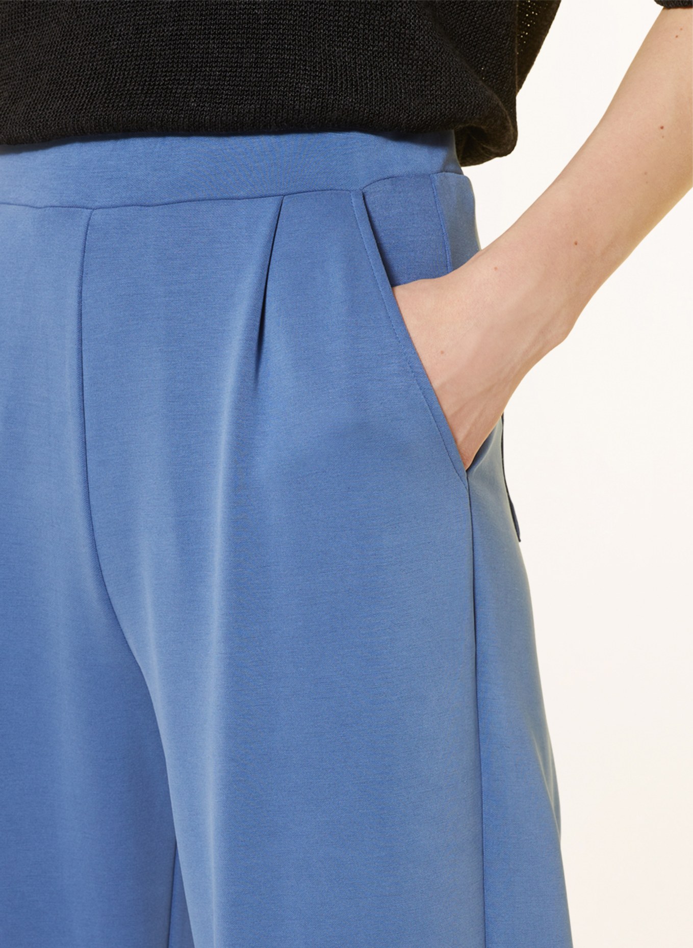 rich&royal Wide leg trousers made of jersey, Color: BLUE (Image 5)