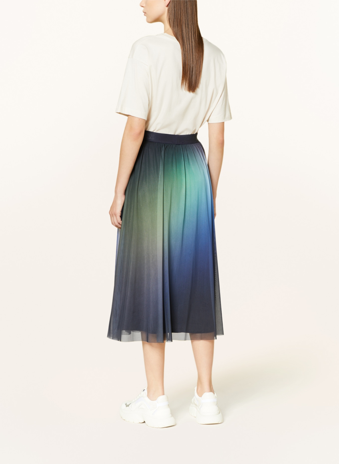 CINQUE Skirt CIFAB made of mesh, Color: DARK BLUE/ GREEN (Image 3)