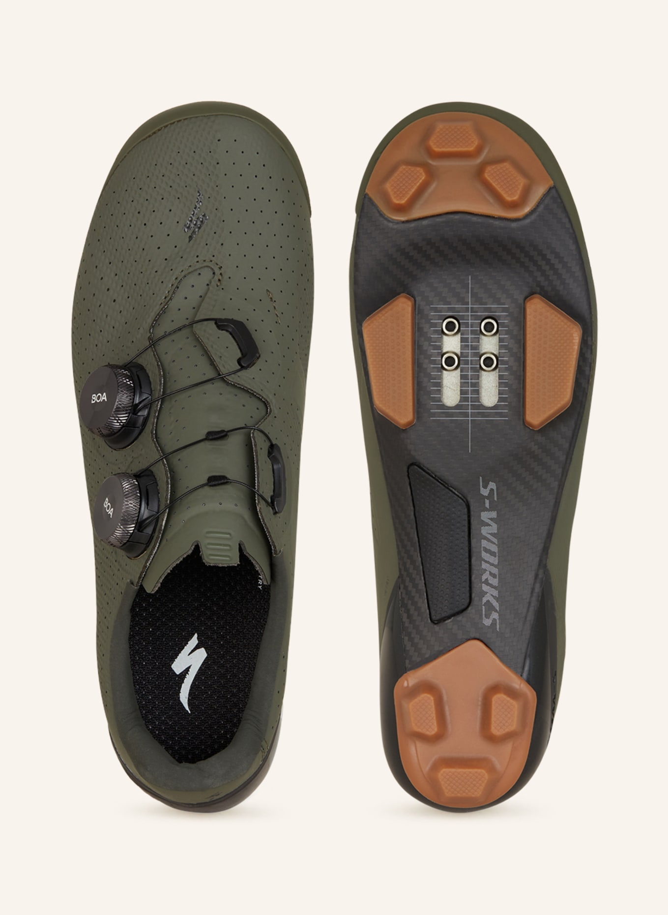 SPECIALIZED Gravel bike shoes S-WORKS RECON, Color: KHAKI (Image 5)