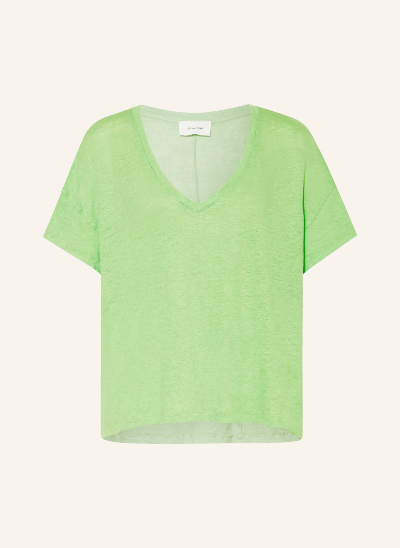 American Vintage T-shirt POBSBURY made of linen, Color: LIGHT GREEN (Image 1)