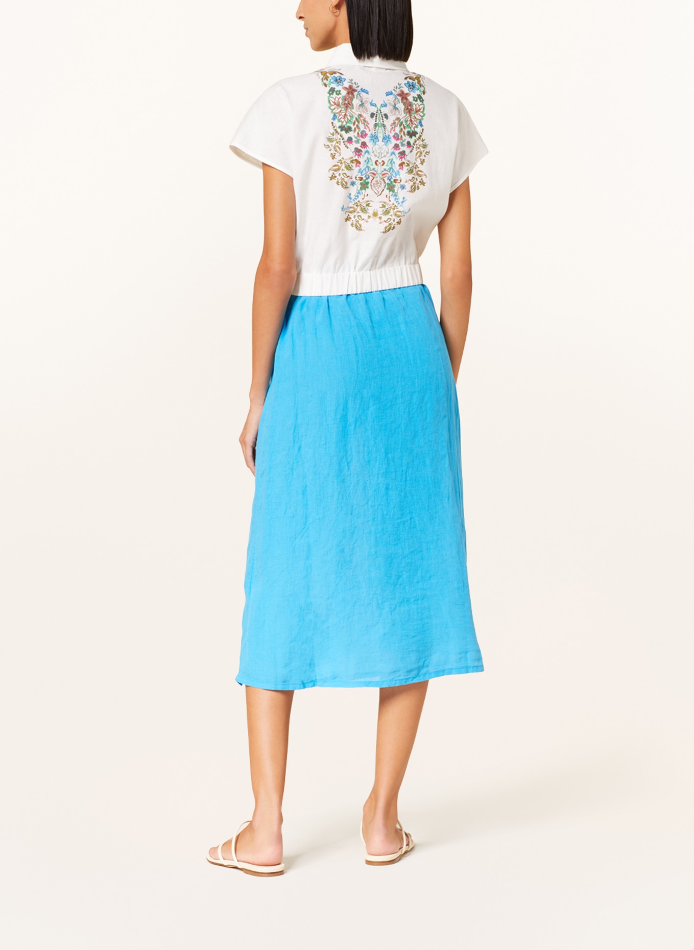 American Vintage Linen skirt IVYBO, Color: BLUE (Image 3)