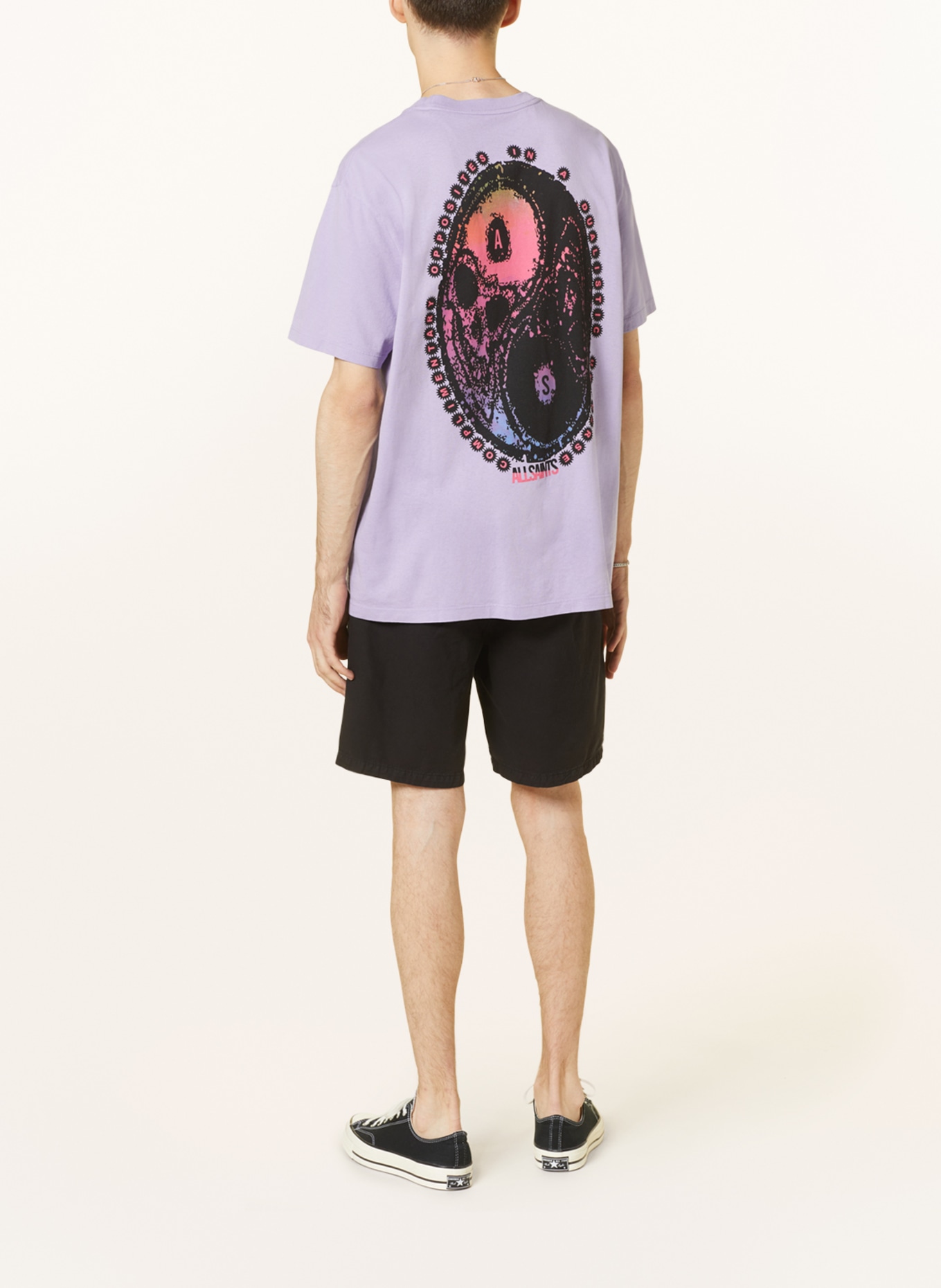 ALLSAINTS T-shirt DUAL, Color: LIGHT PURPLE/ BLACK (Image 2)