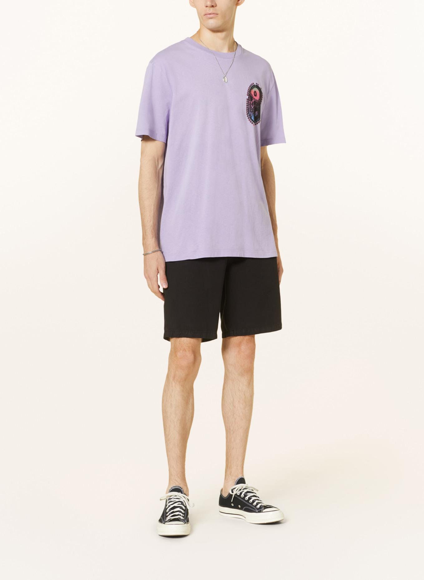 ALLSAINTS T-shirt DUAL, Color: LIGHT PURPLE/ BLACK (Image 3)