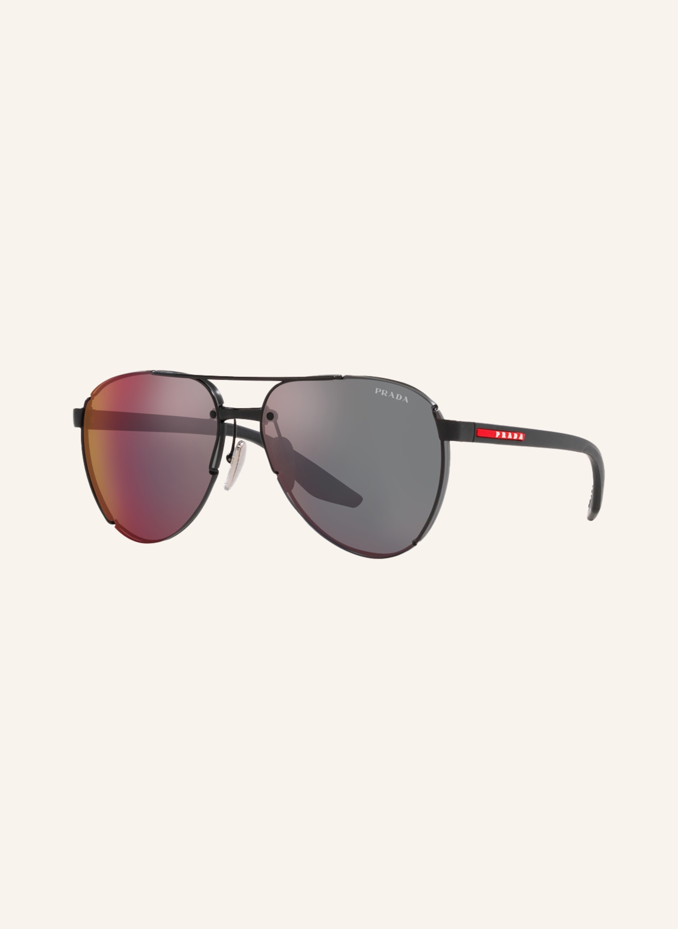 PRADA LINEA ROSSA Sunglasses PS 51YS, Color: 1BO08F - BLACK/ PURPLE MIRRORED (Image 1)