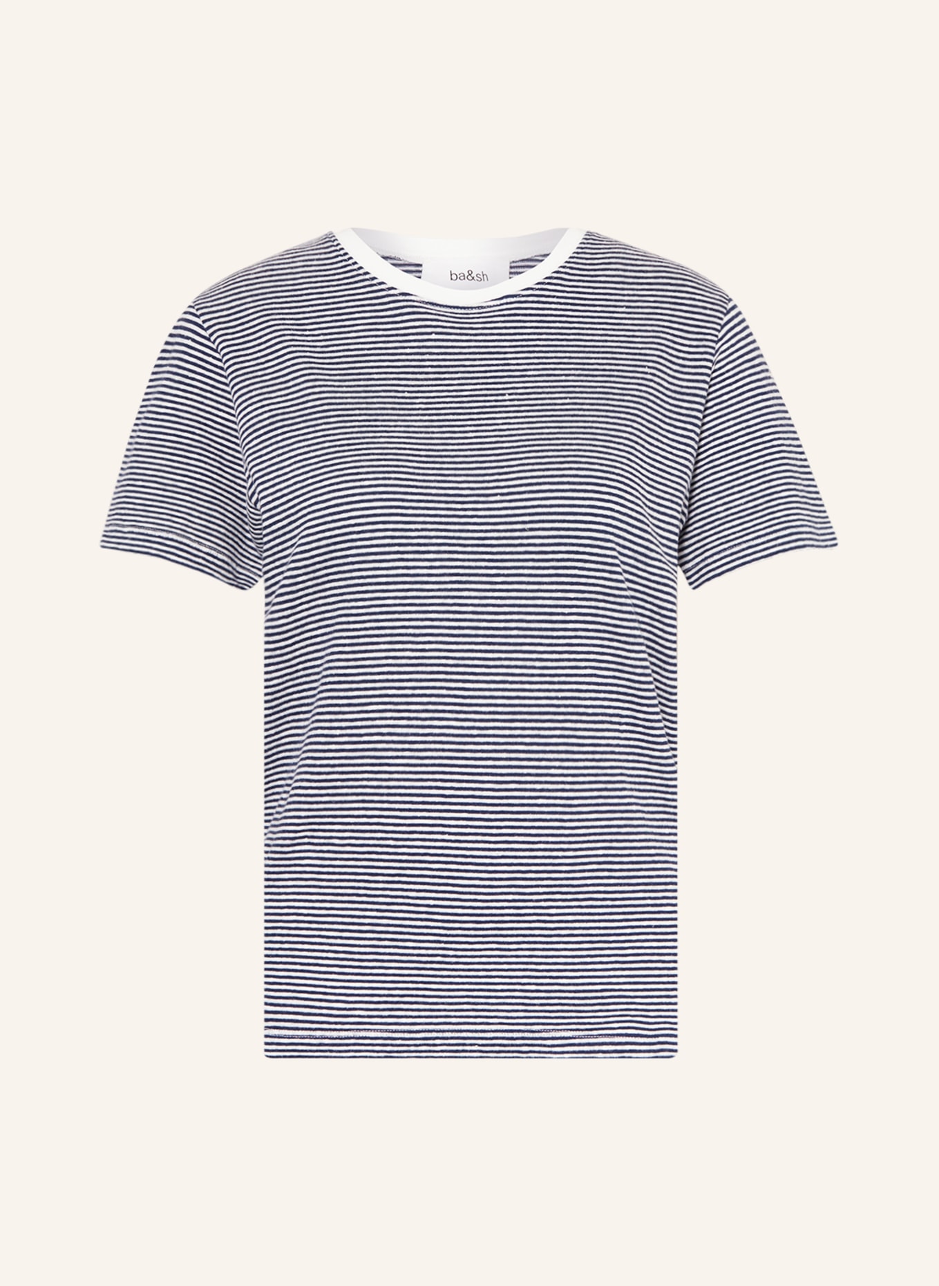 ba&sh T-Shirt LOMY mit Leinen, Farbe: WEISS/ DUNKELBLAU (Bild 1)