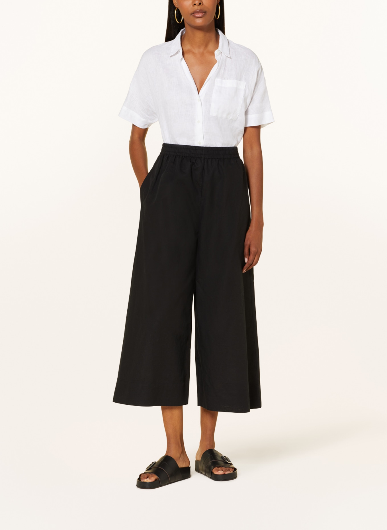COS Culottes with linen, Color: BLACK (Image 2)