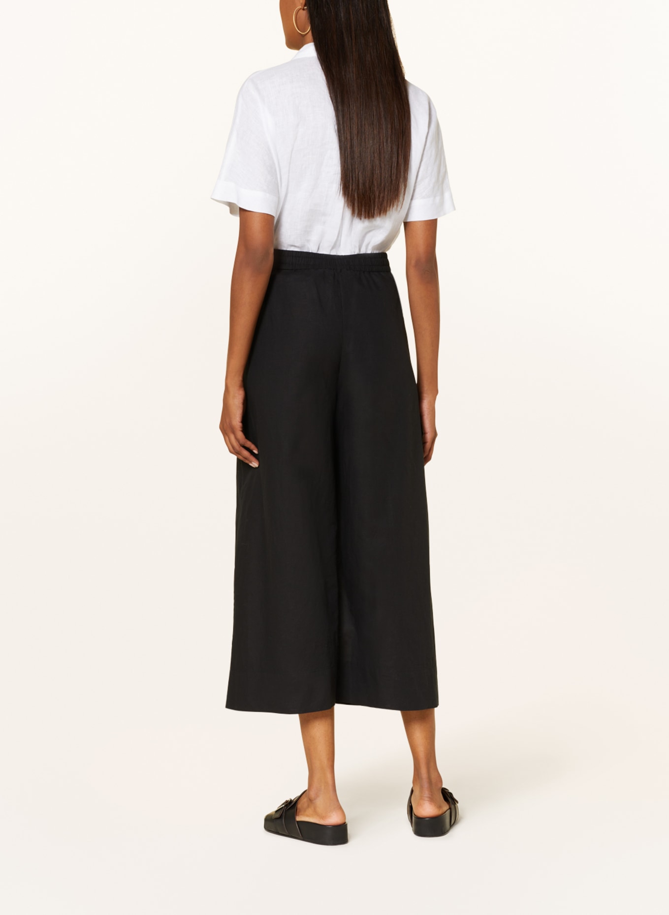 COS Culottes with linen, Color: BLACK (Image 3)