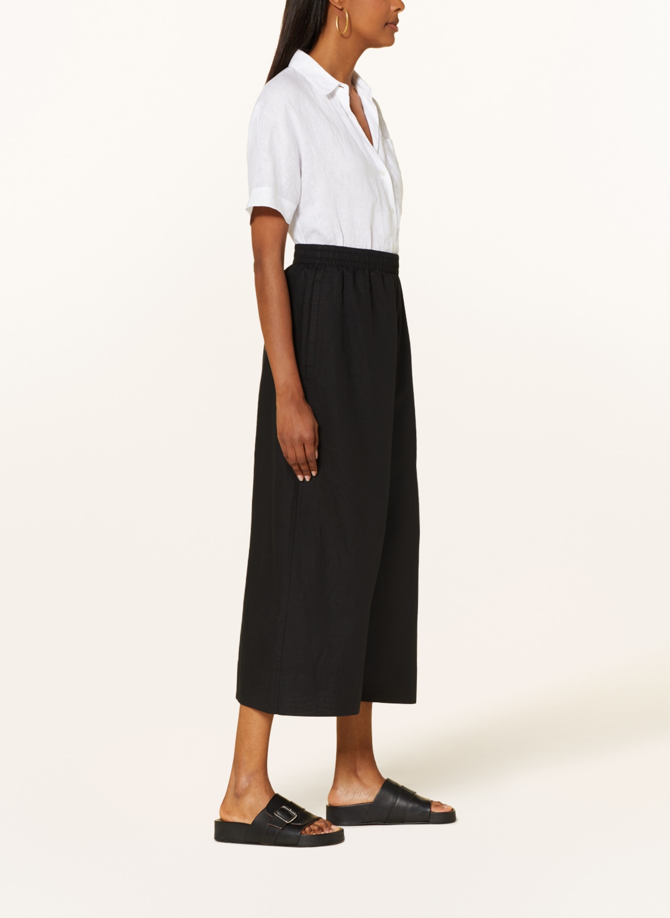 COS Culottes with linen, Color: BLACK (Image 4)