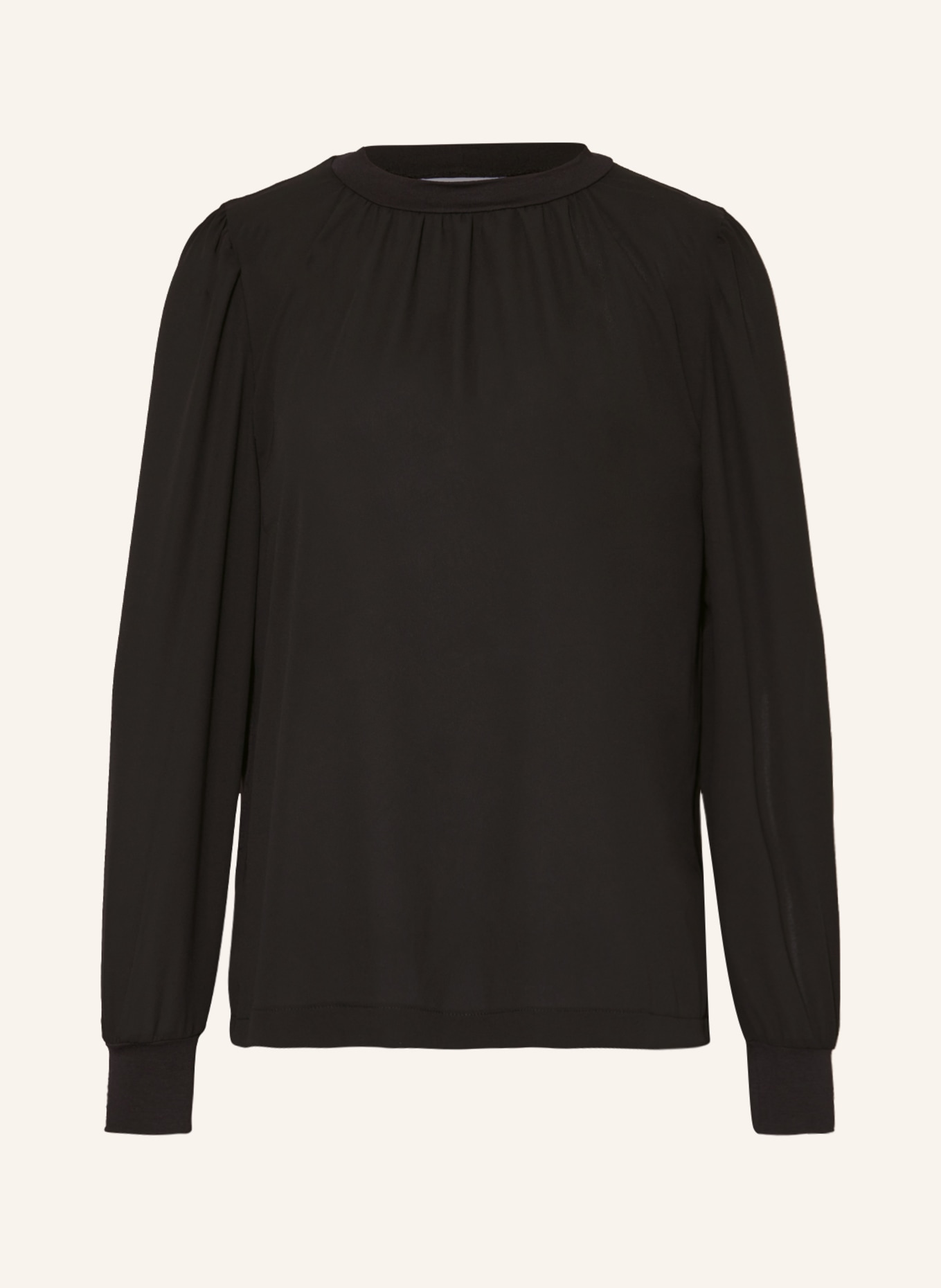 rich&royal Shirt blouse in mixed materials, Color: BLACK (Image 1)