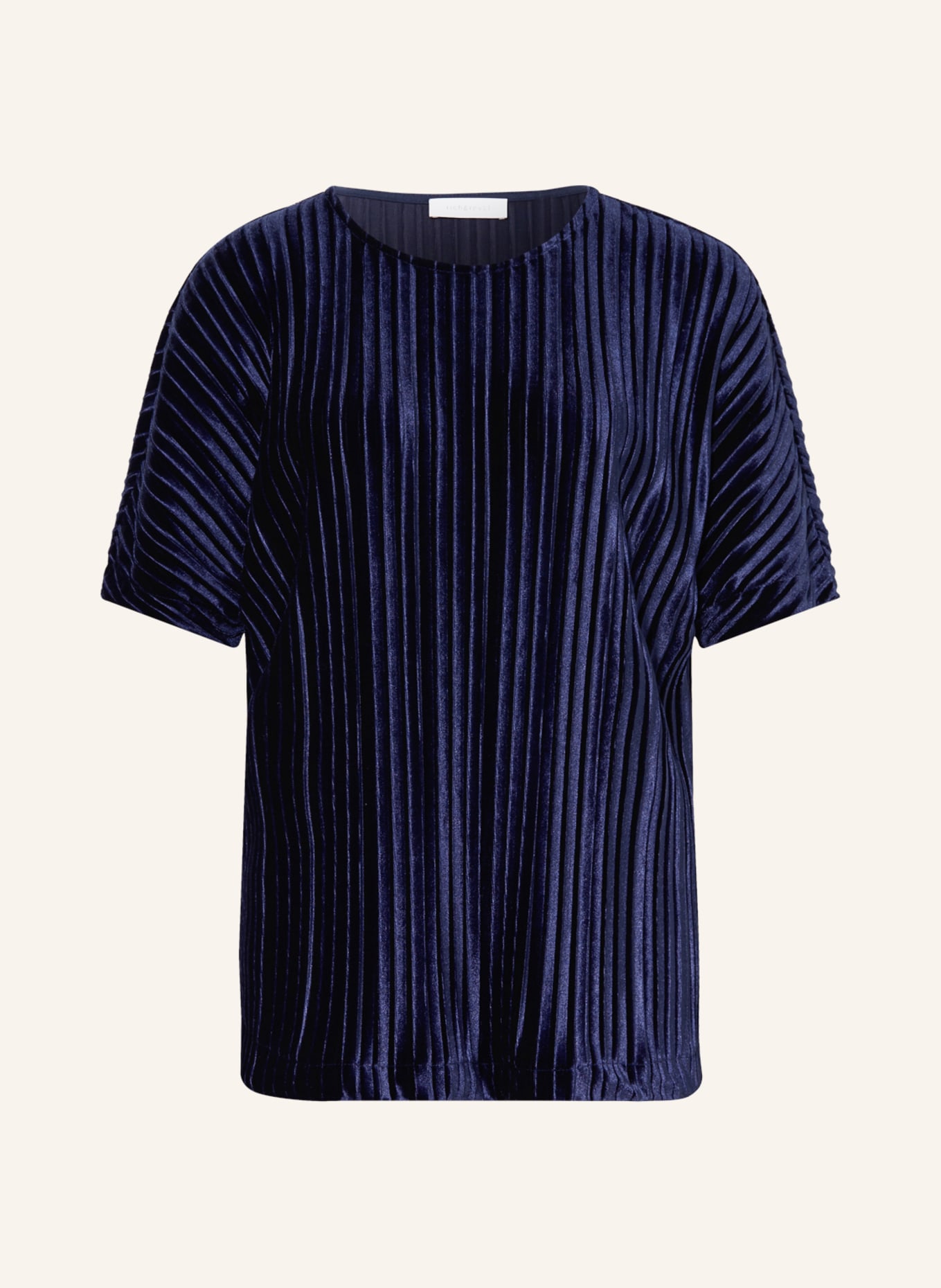 rich&royal T-shirt made of velvet, Color: DARK BLUE (Image 1)
