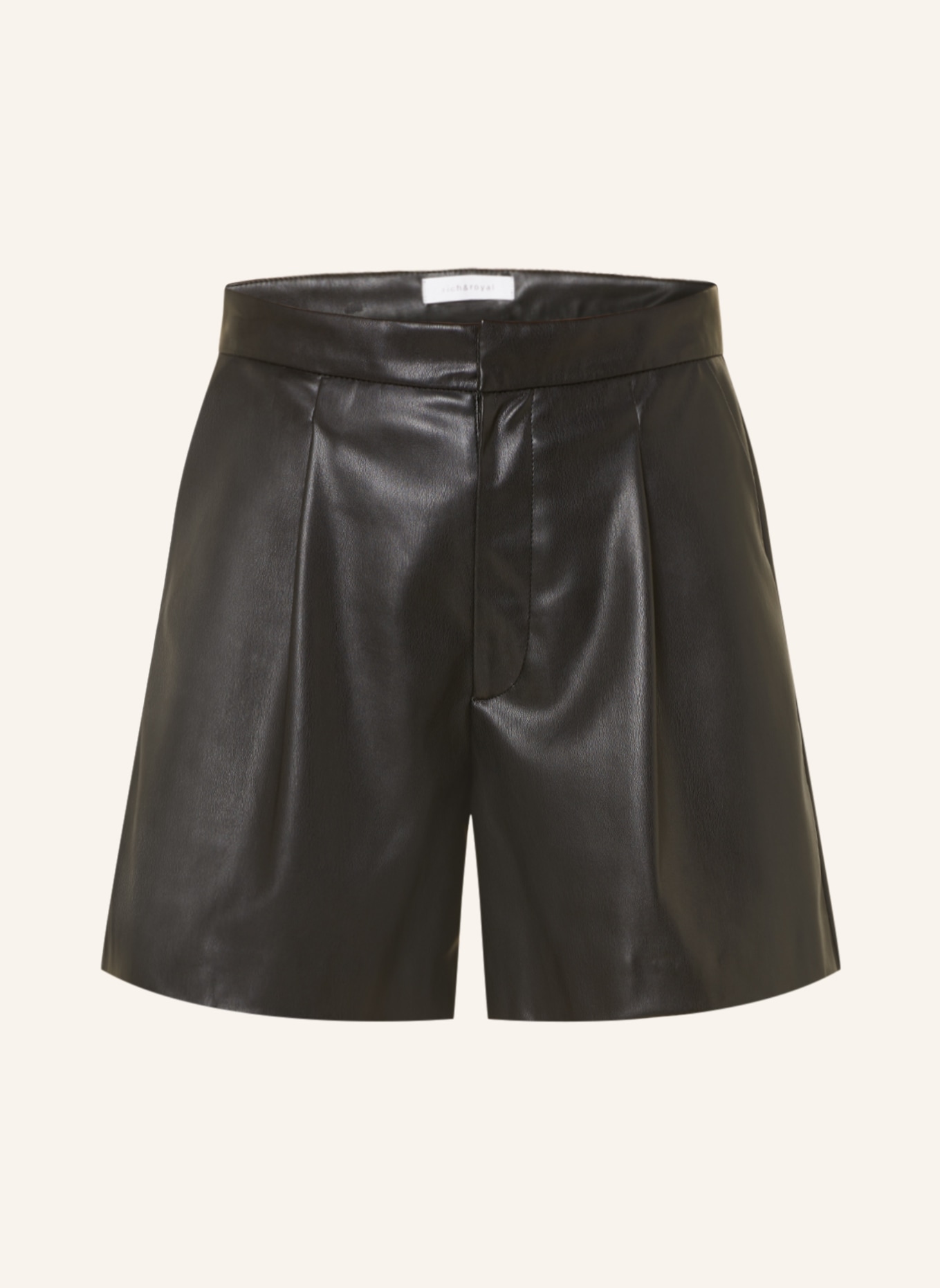 rich&royal Leather shorts, Color: BLACK (Image 1)