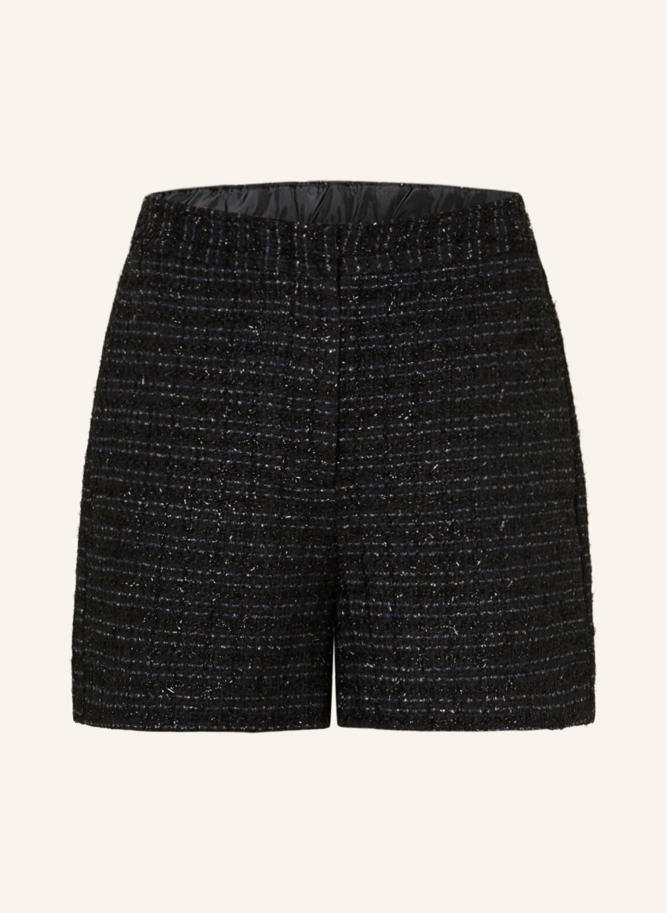 rich&royal Bouclé-shorts with glitter thread, Color: BLACK (Image 1)