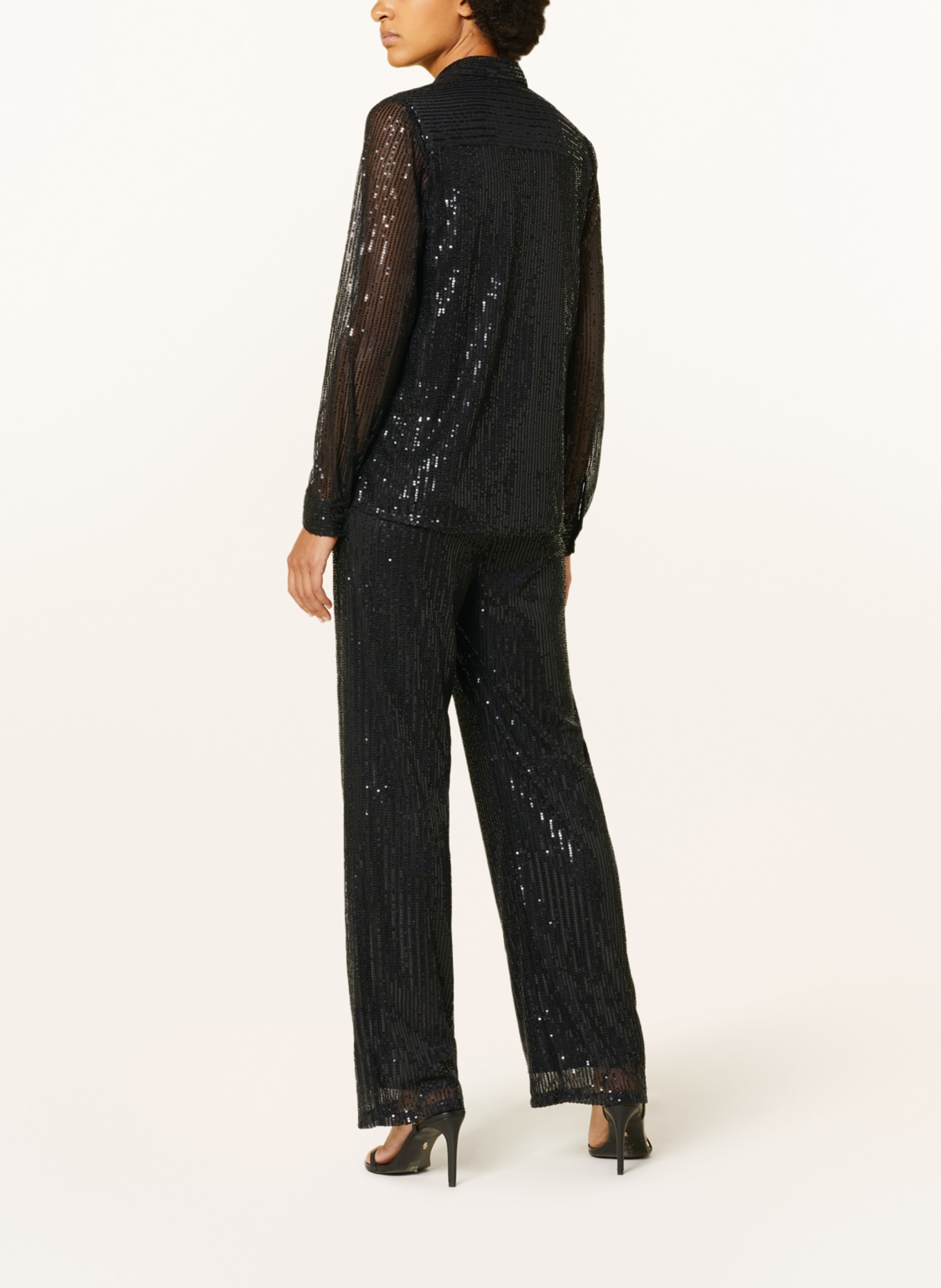 Princess GOES HOLLYWOOD Shirt blouse made of mesh with sequins, Color: BLACK (Image 3)
