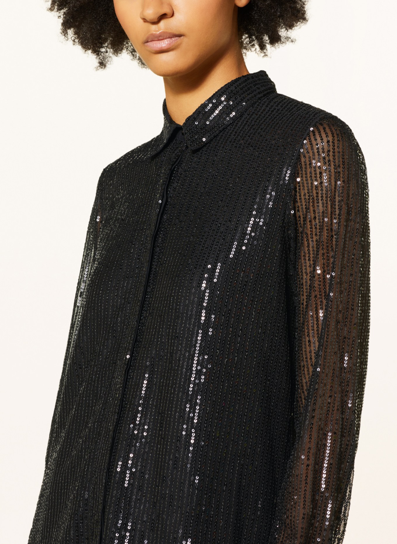 Princess GOES HOLLYWOOD Shirt blouse made of mesh with sequins, Color: BLACK (Image 4)