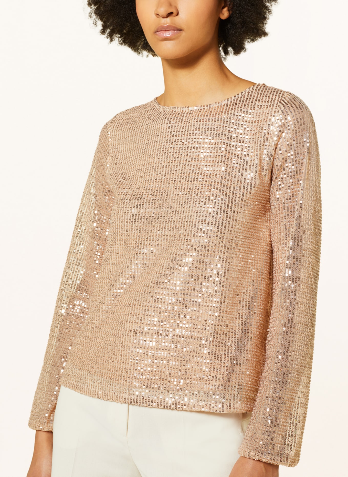 Princess GOES HOLLYWOOD Shirt blouse made of mesh with sequins, Color: LIGHT ORANGE (Image 4)