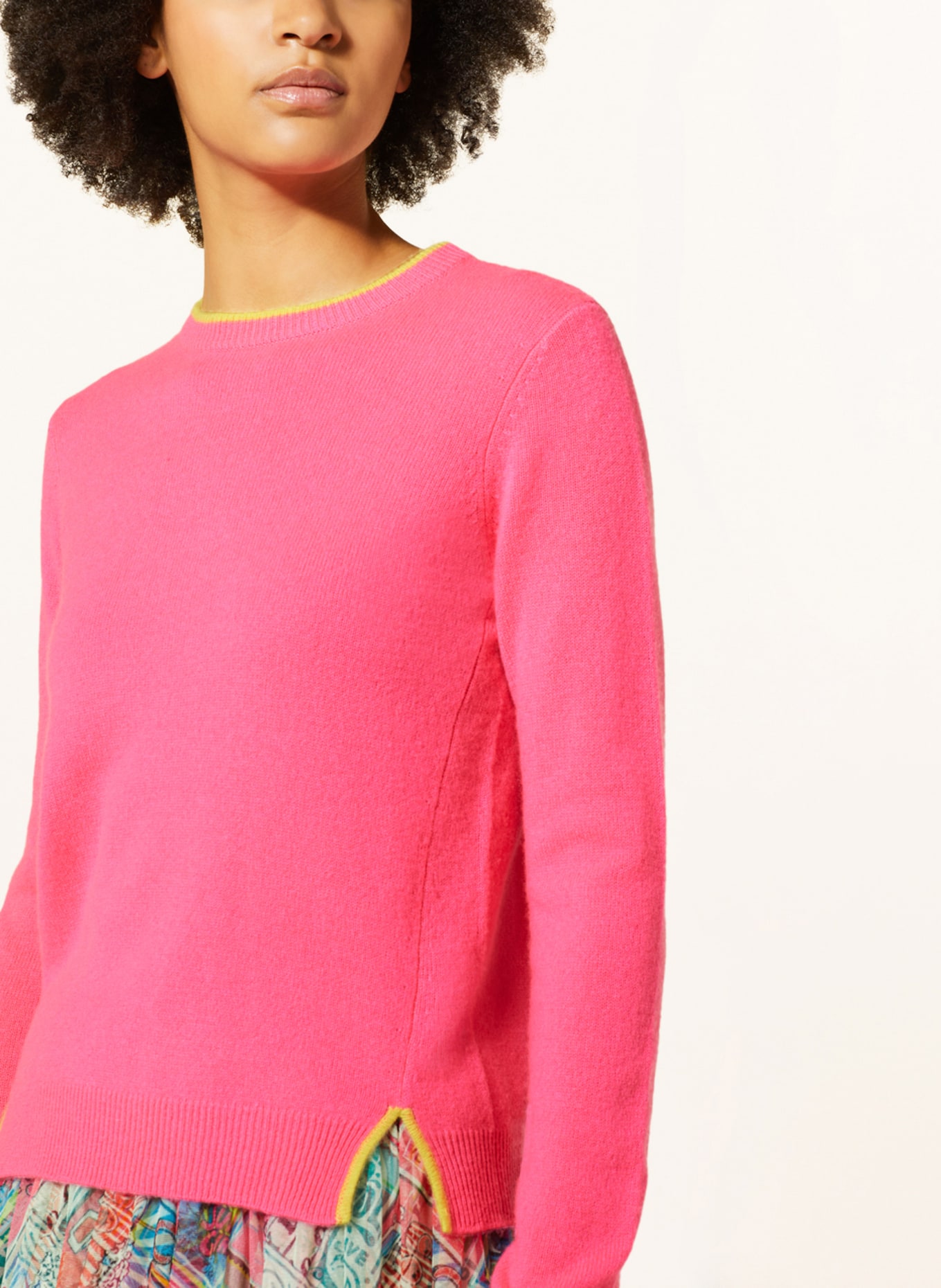 Princess GOES HOLLYWOOD Cashmere-Pullover, Farbe: NEONPINK/ GELB (Bild 4)