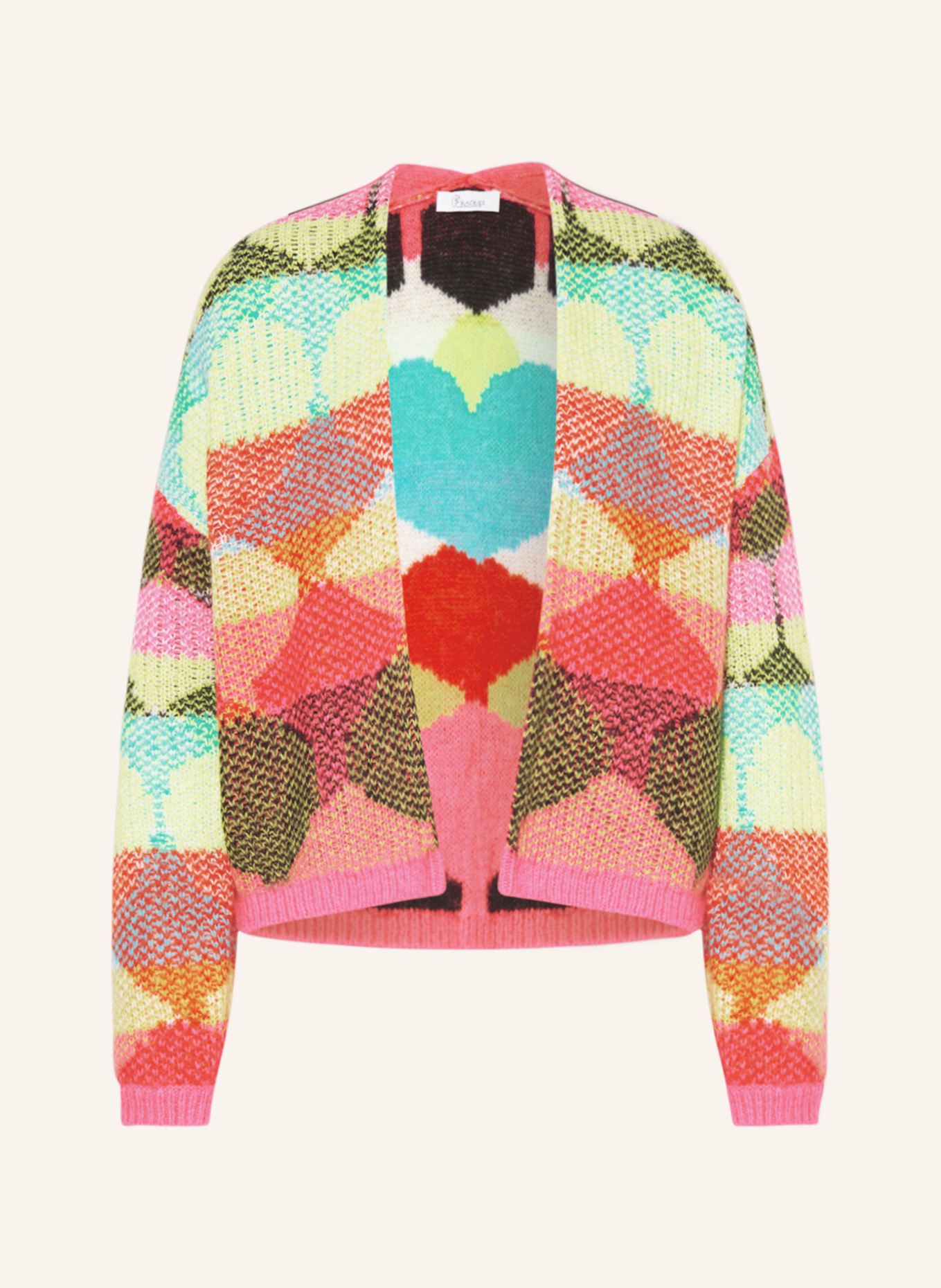 Princess GOES HOLLYWOOD Knit cardigan with merino wool, Color: NEON PINK/ NEON YELLOW/ TURQUOISE (Image 1)